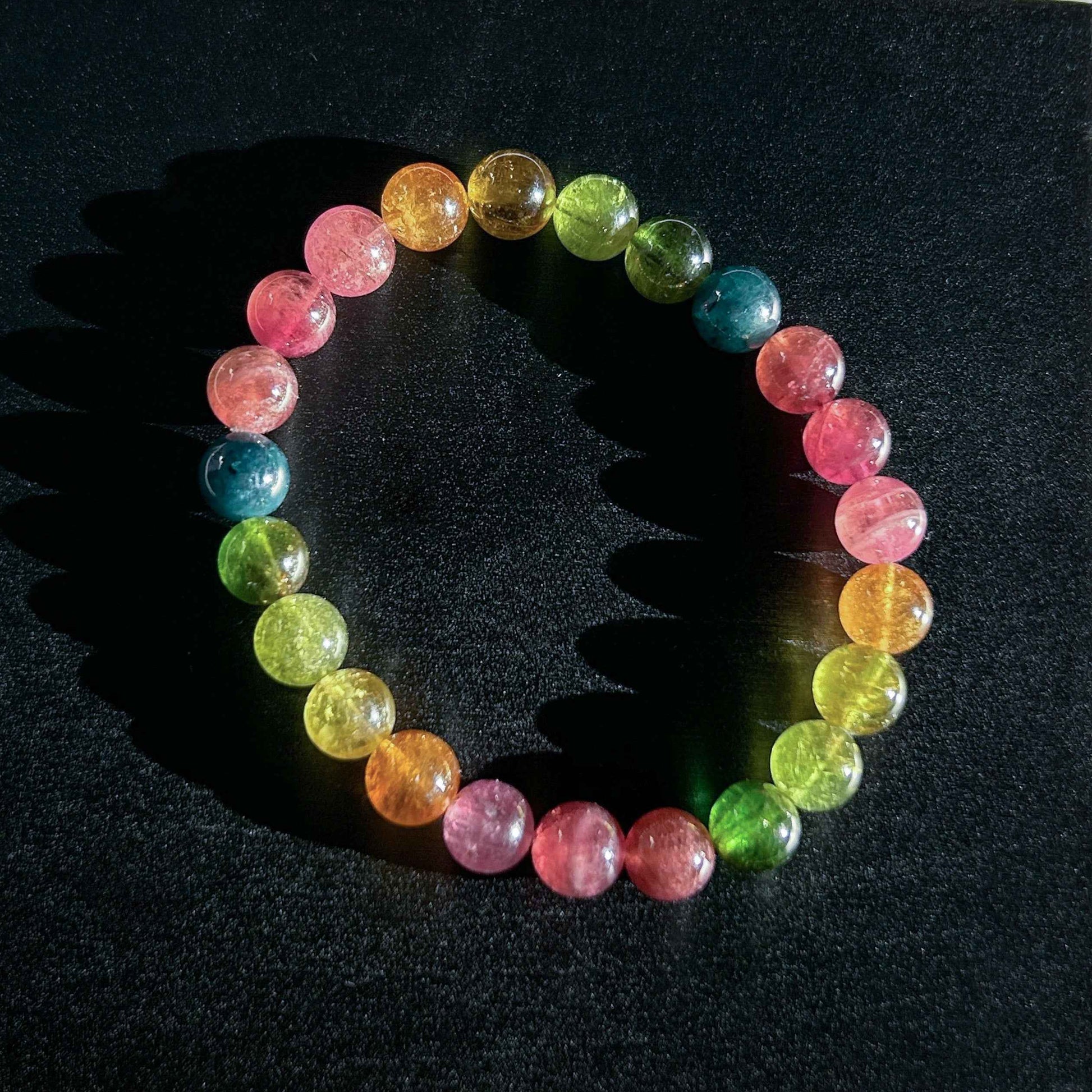 Rare High Quality Rainbow Tourmaline Bracelet in 8MM