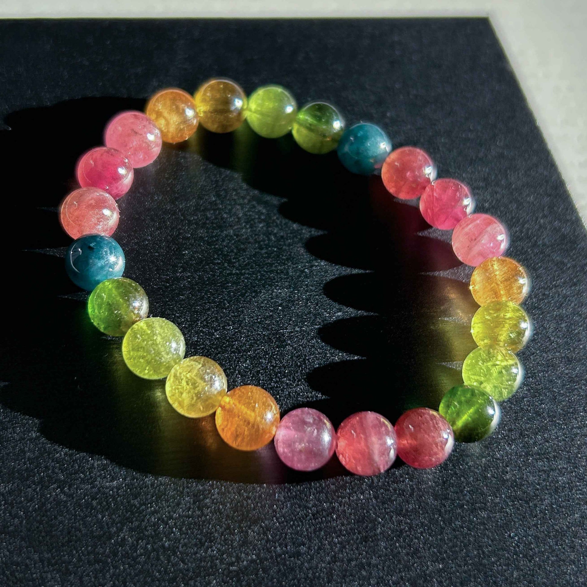Rare High Quality Rainbow Tourmaline Bracelet in 8MM