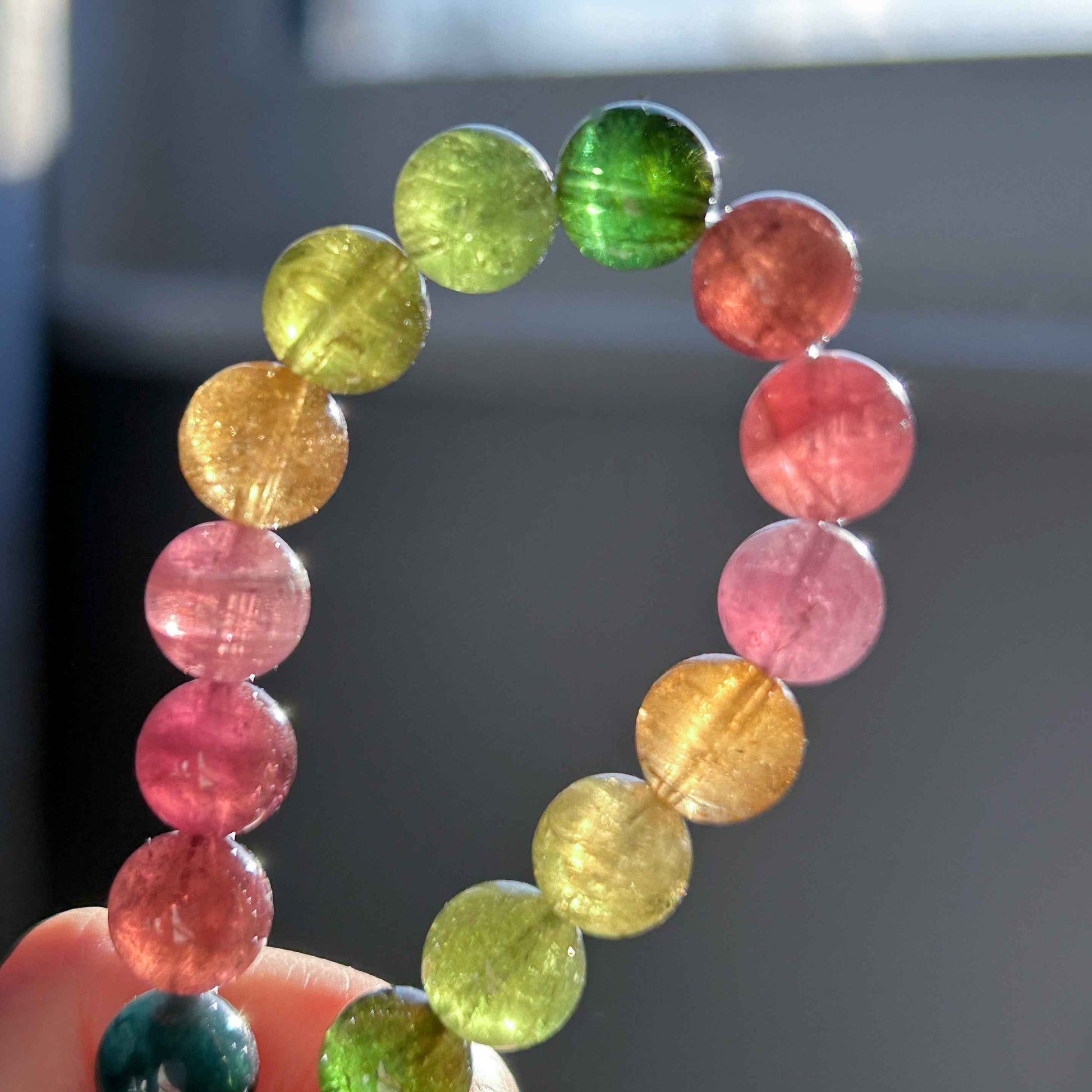 Rare High Quality Rainbow Tourmaline Bracelet in 8MM