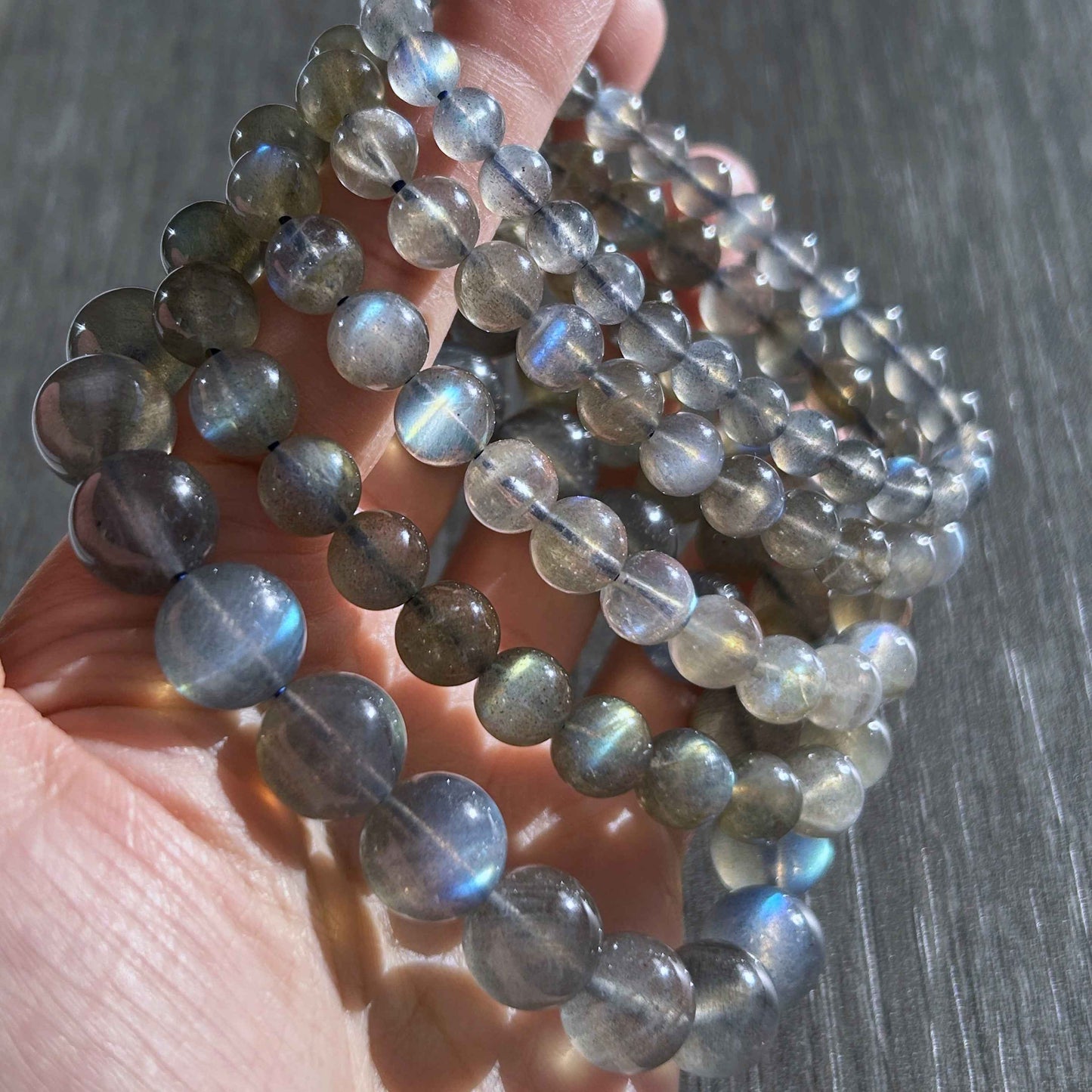 Natural Labradorite Bracelet in 6 to 11MM