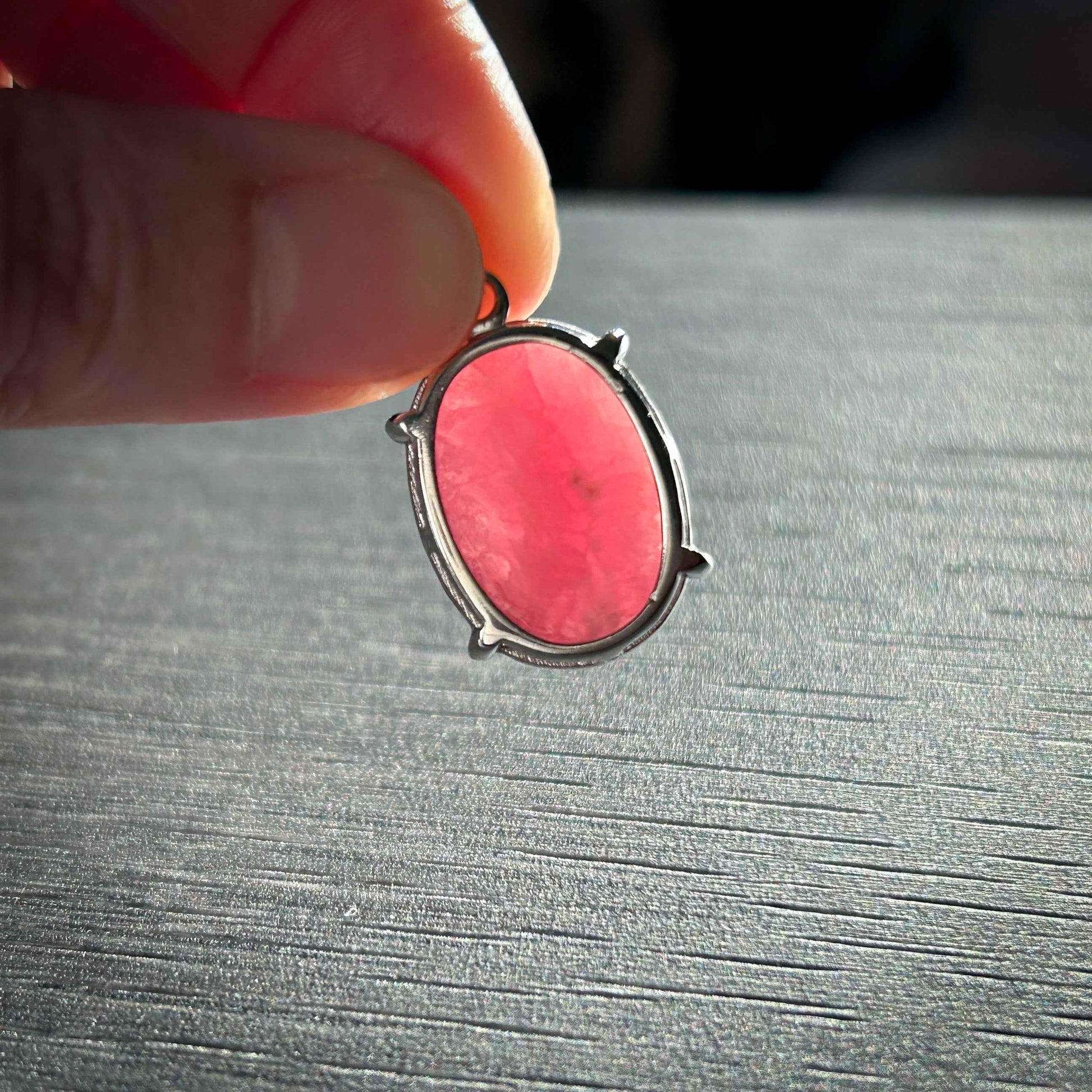 High Quality Rhodochrosite 925 Sterling Silver Pendant (chain excluded)