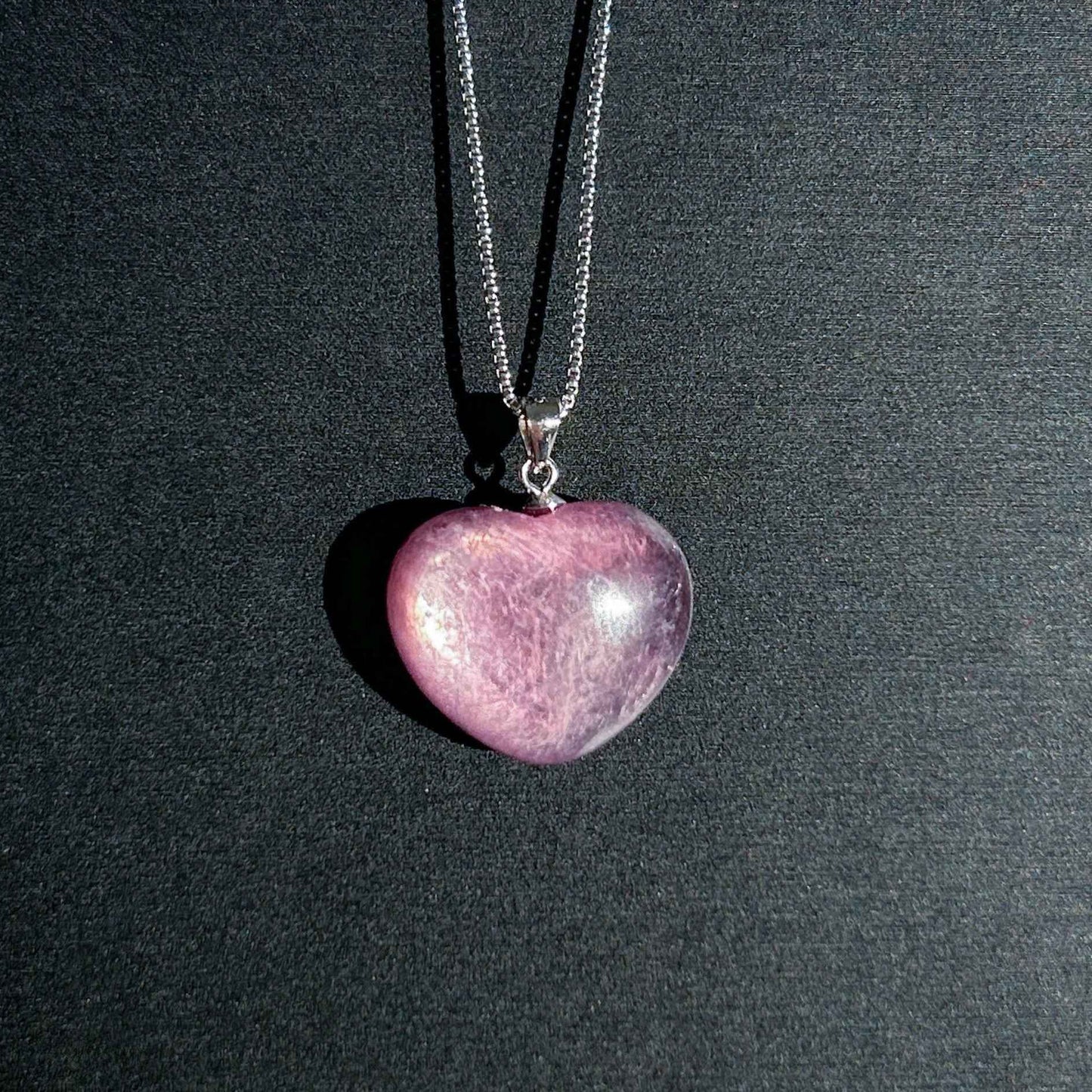 High Quality Lepidolite 925 Sterling Silver Pendant (chain excluded)