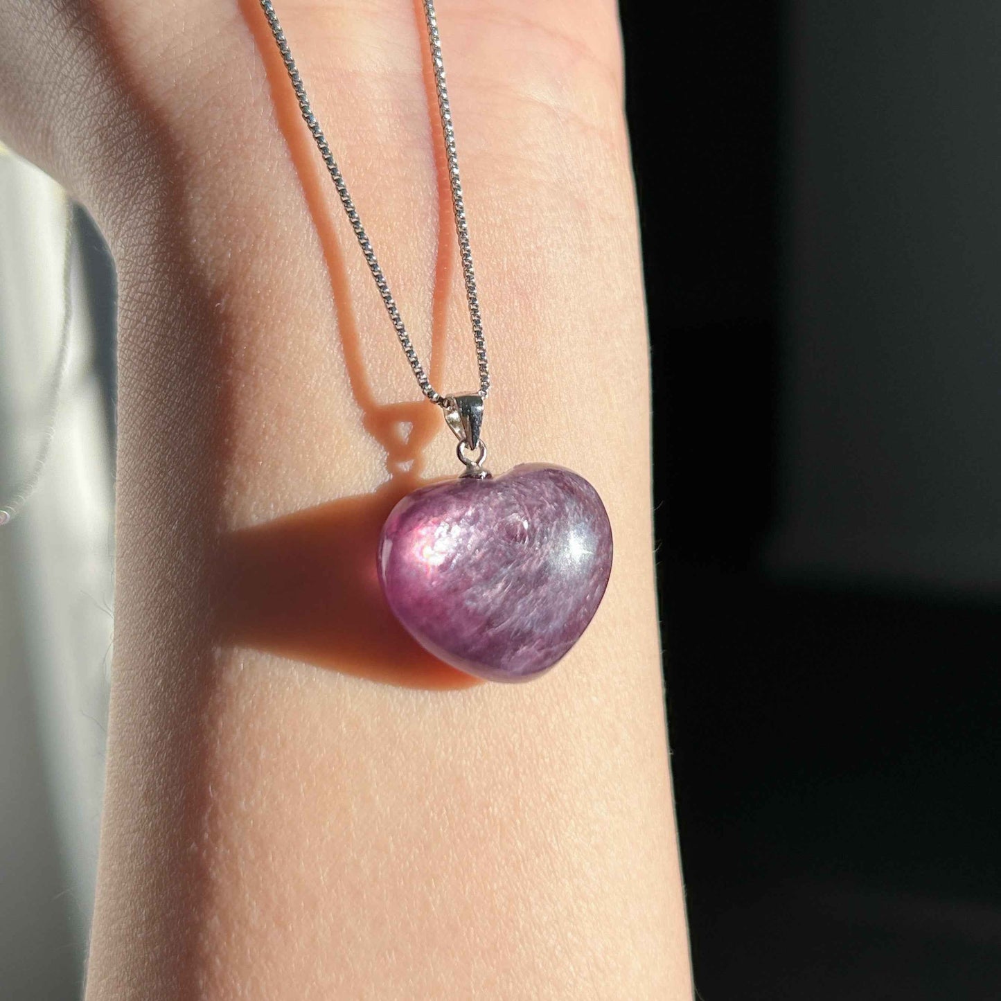 High Quality Lepidolite 925 Sterling Silver Pendant (chain excluded)