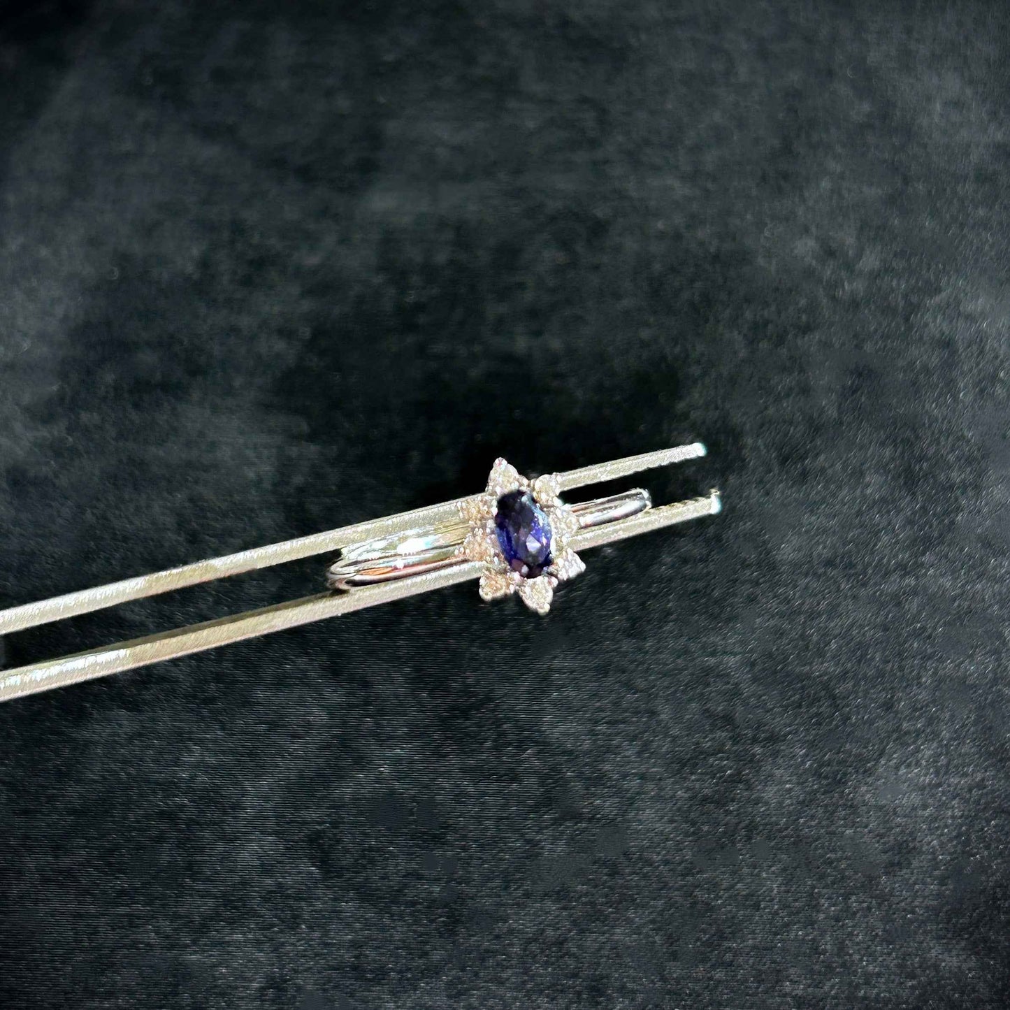 Faceted Iolite Adjustable 925 Sterling Silver Ring
