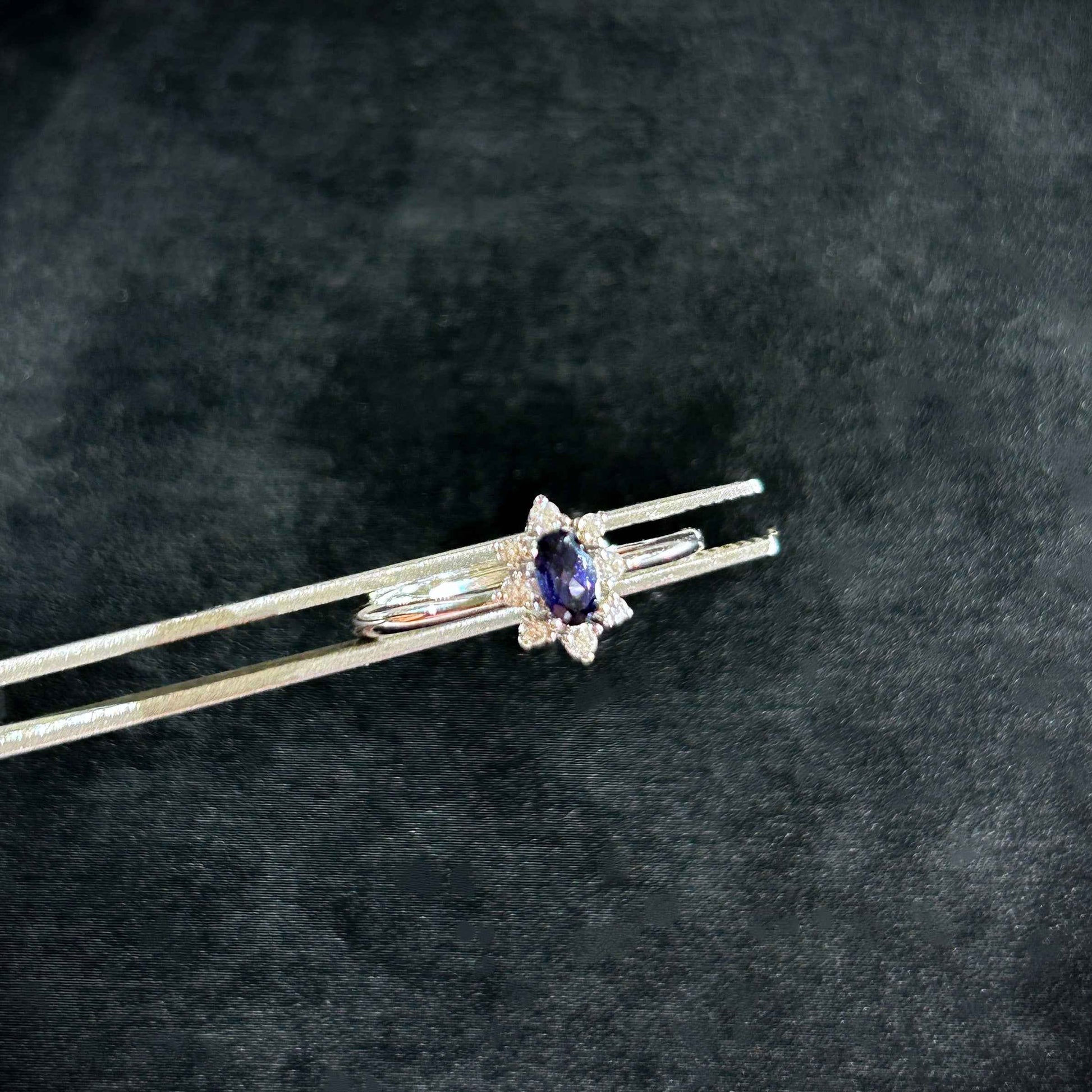 Faceted Iolite Adjustable 925 Sterling Silver Ring