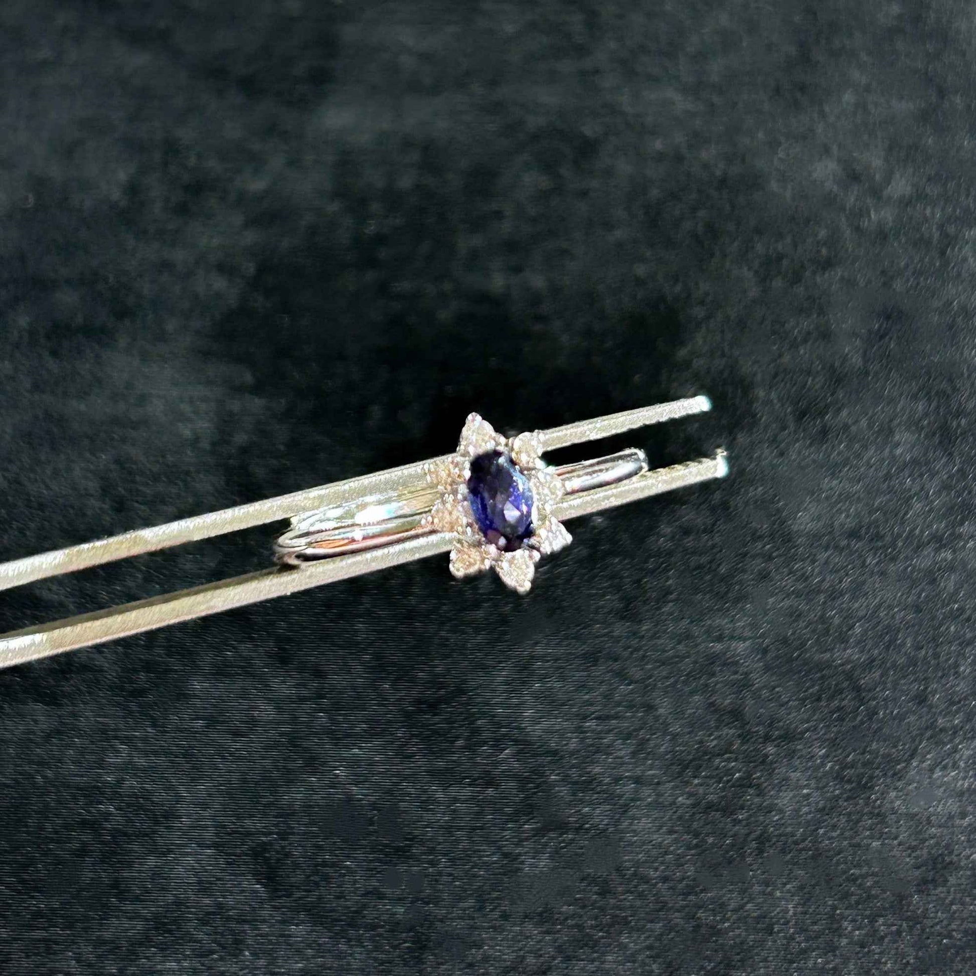 Faceted Iolite Adjustable 925 Sterling Silver Ring
