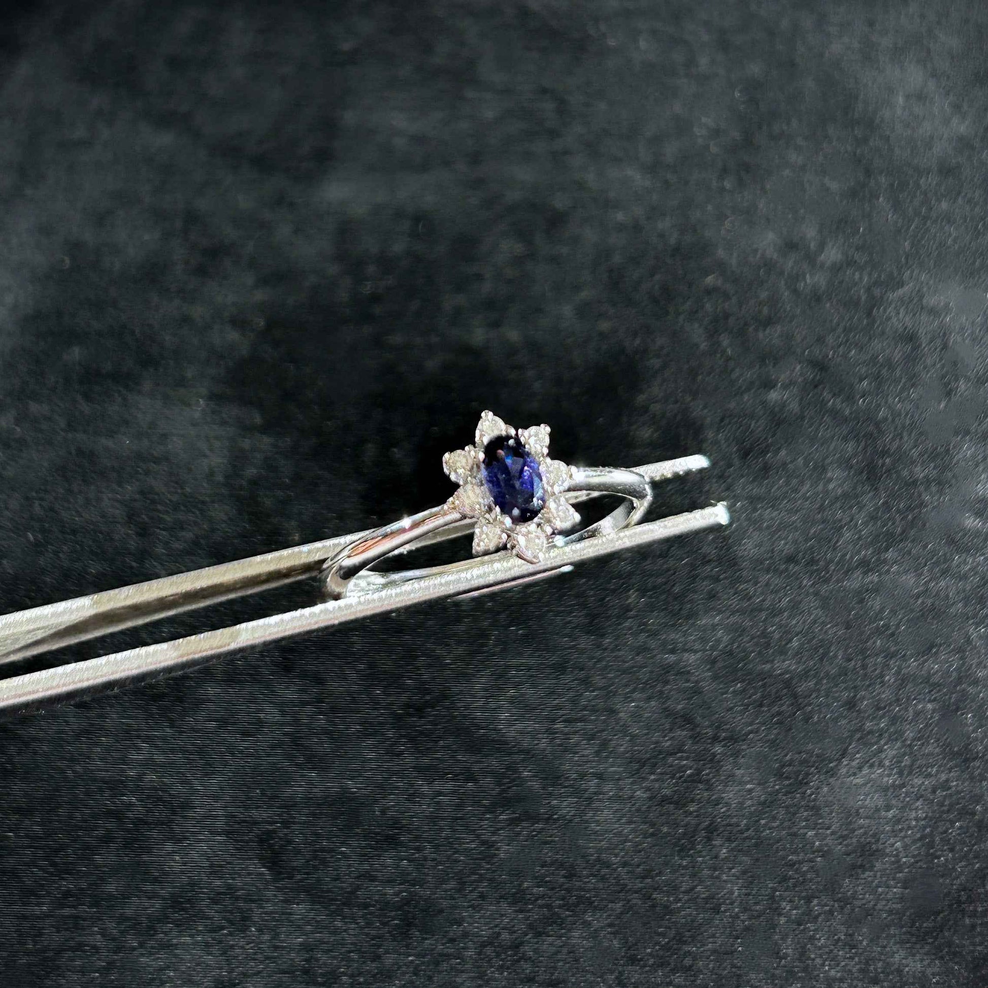 Faceted Iolite Adjustable 925 Sterling Silver Ring