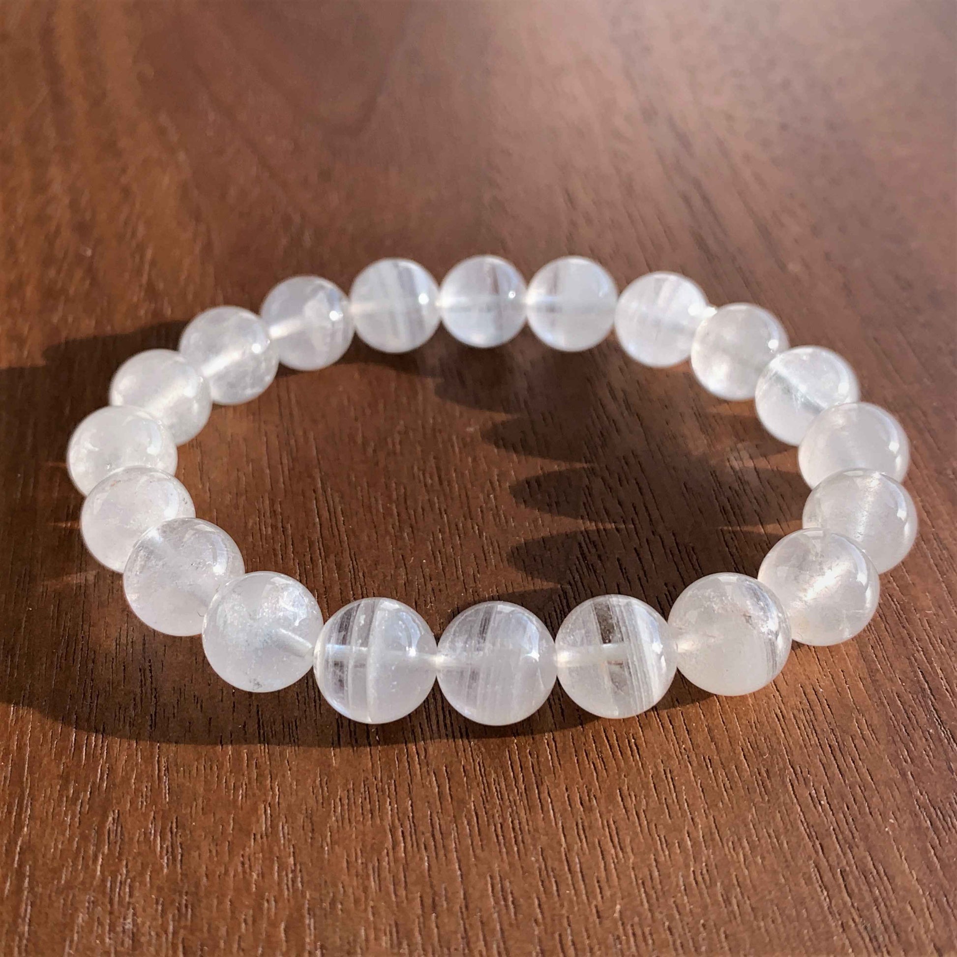 High Quality White Phantom Quartz Layering Pattern Bracelet in 9 to 11MM