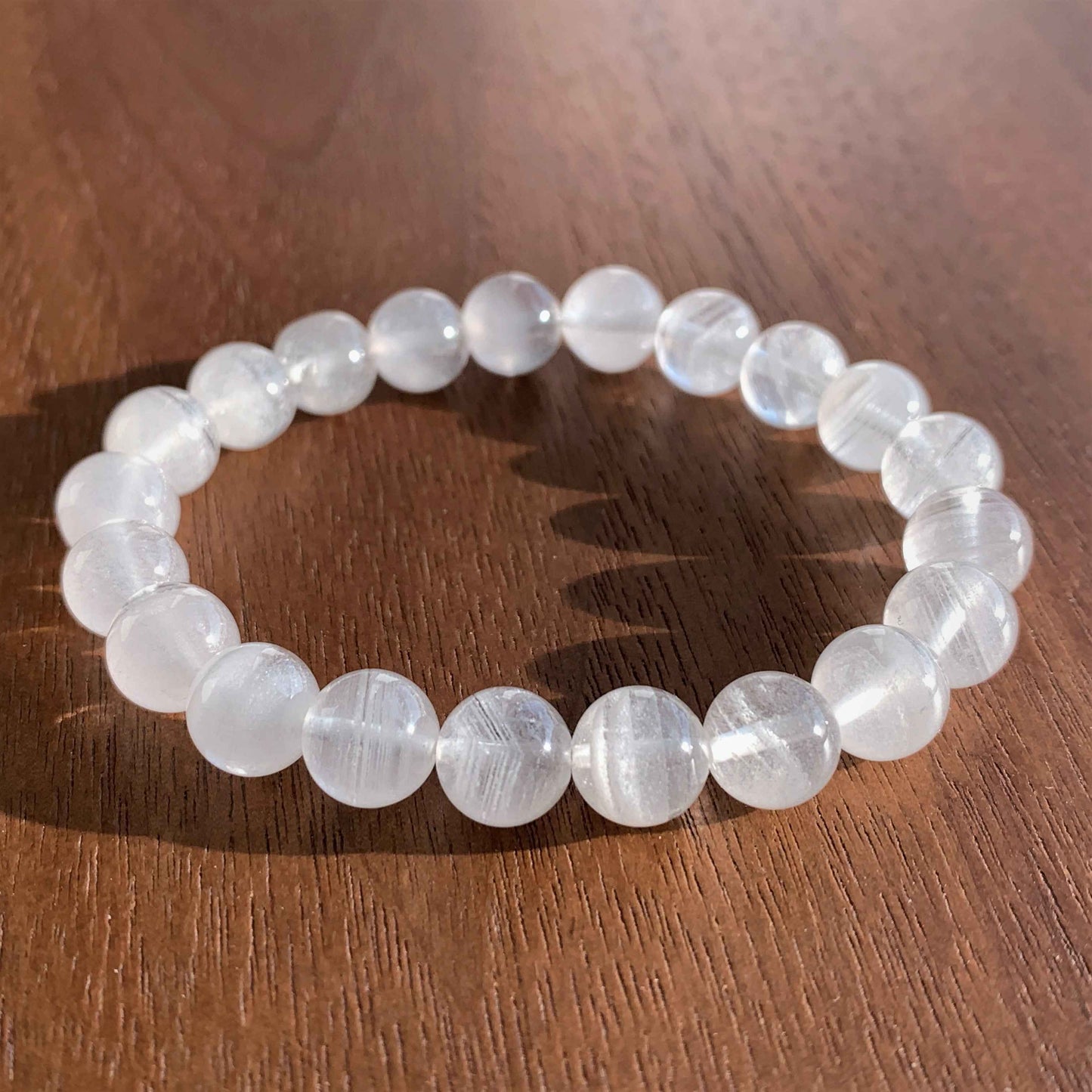 High Quality White Phantom Quartz Layering Pattern Bracelet in 9 to 11MM