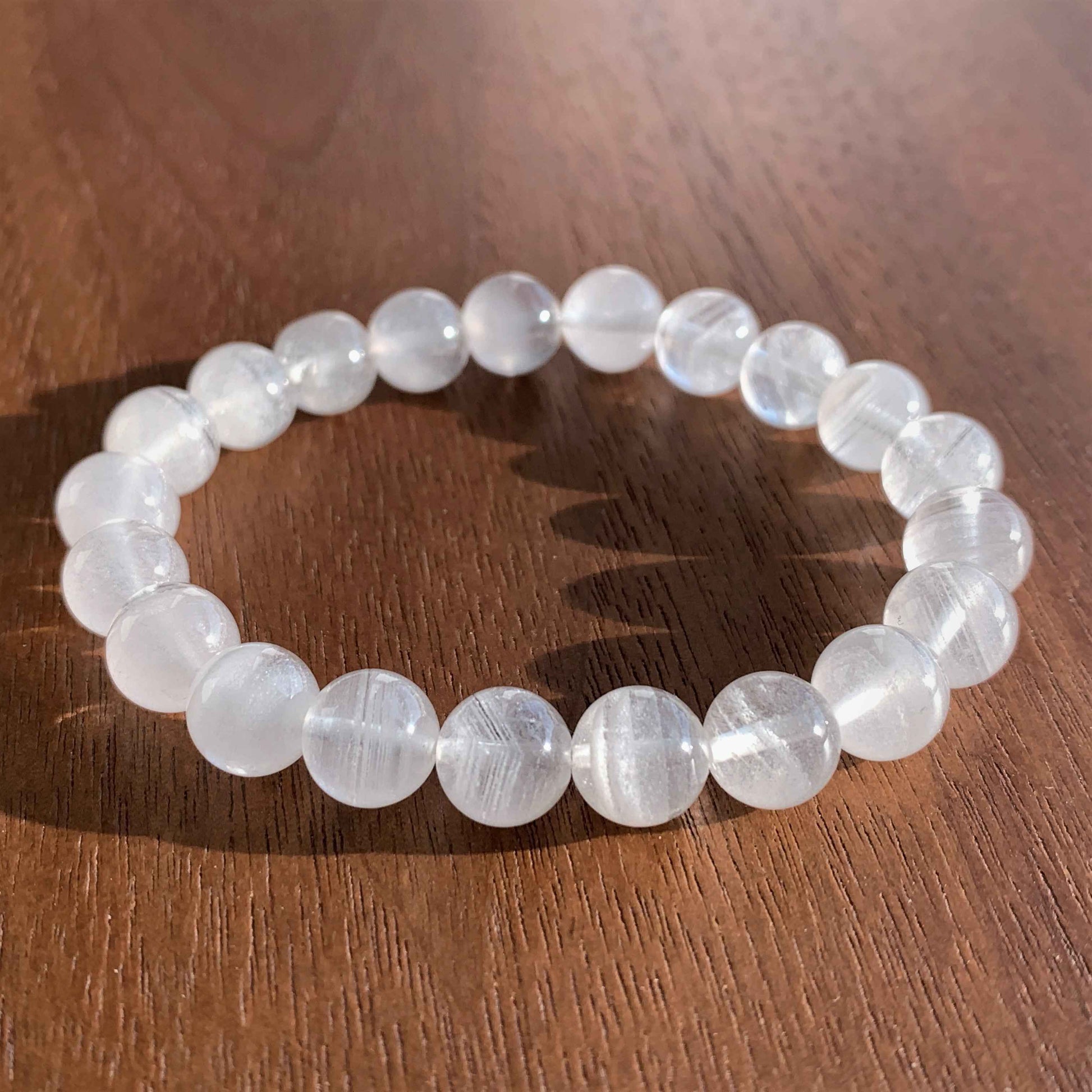 High Quality White Phantom Quartz Layering Pattern Bracelet in 9 to 11MM
