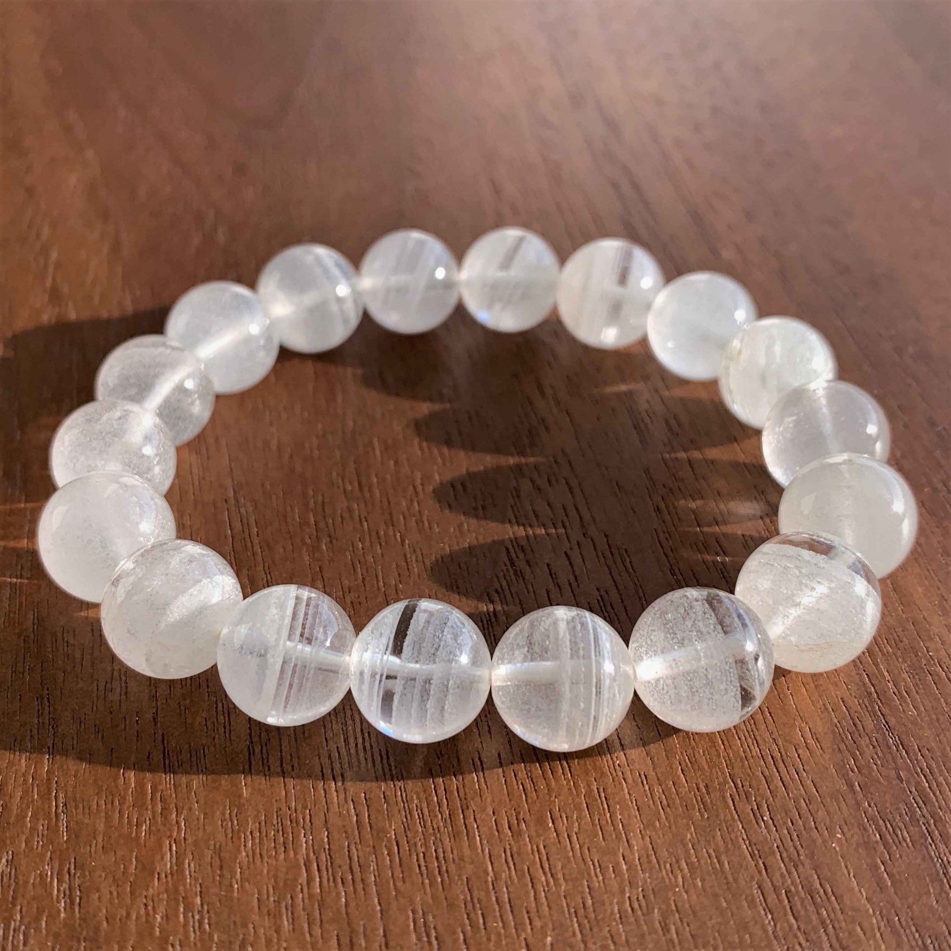 High Quality White Phantom Quartz Layering Pattern Bracelet in 9 to 11MM