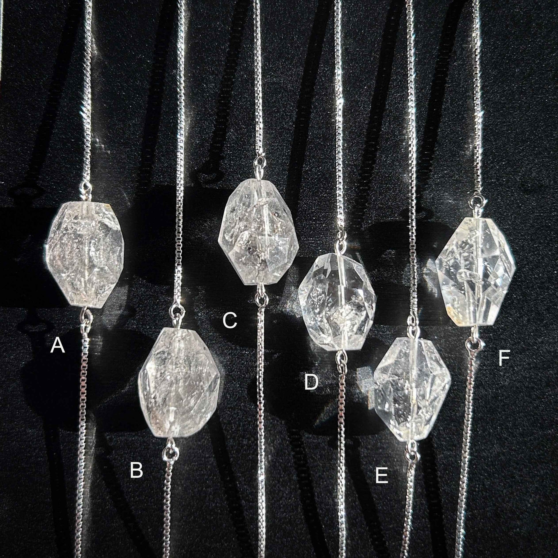 Rare Faceted Herkimer Diamond Silver Adjustable Bracelet