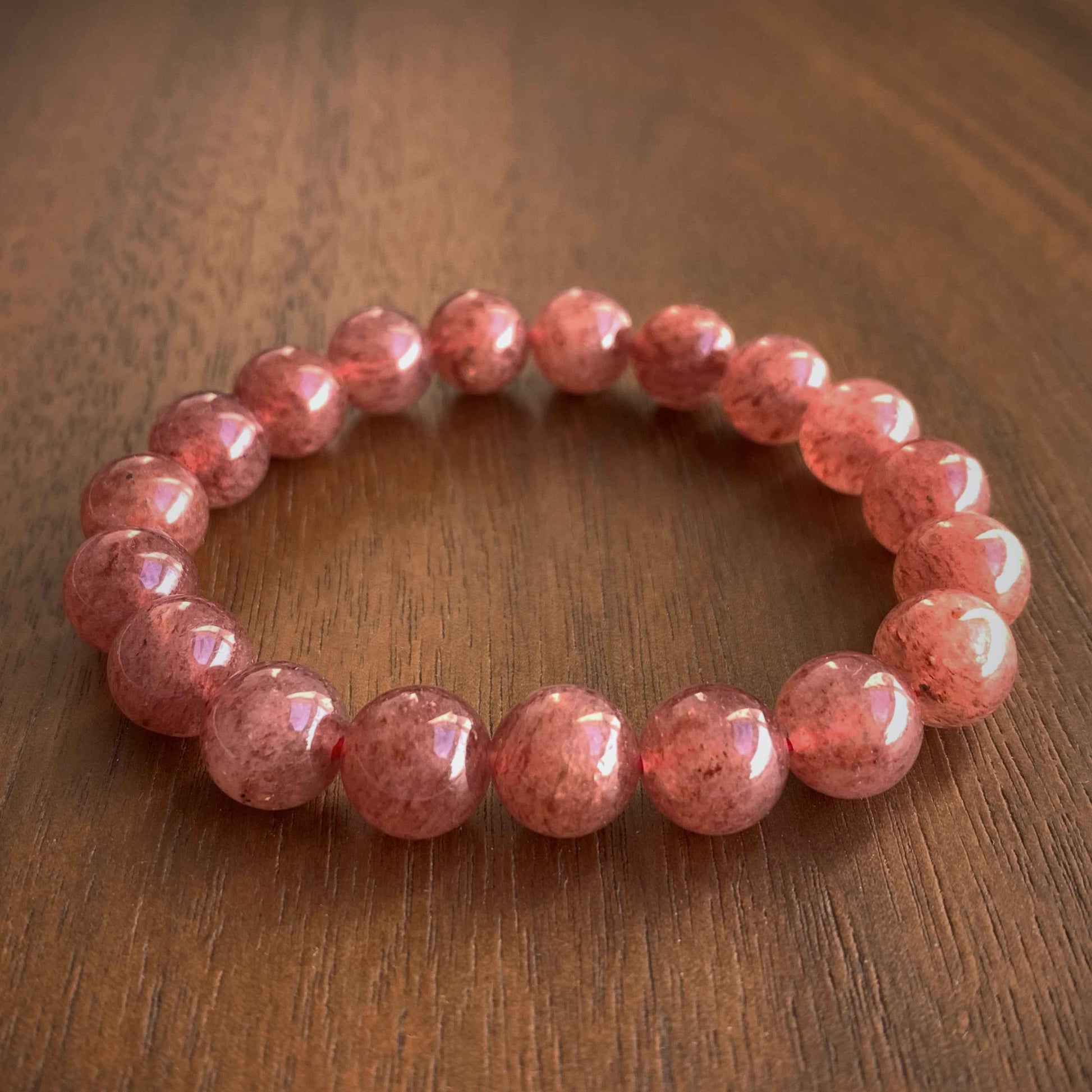 Natural Strawberry Quartz Bracelet in 6 to 10MM