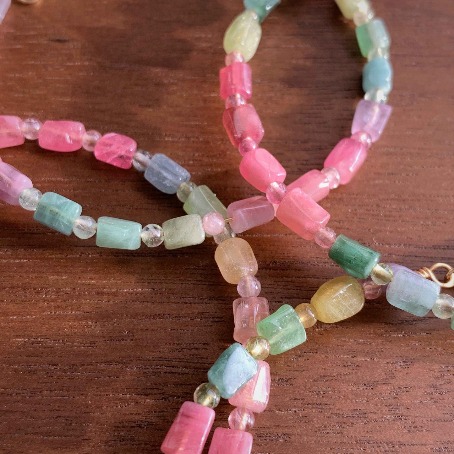 Natural Faceted Rainbow Tourmaline in Pastel Colour Bracelet