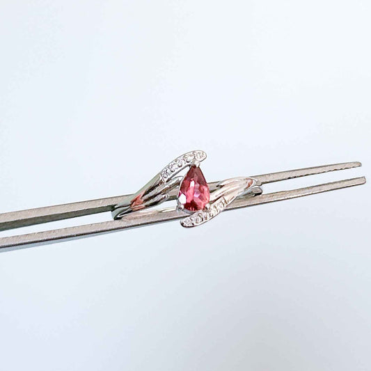 High Quality Pink Tourmaline Adjustable 925 Silver Ring with Zircon