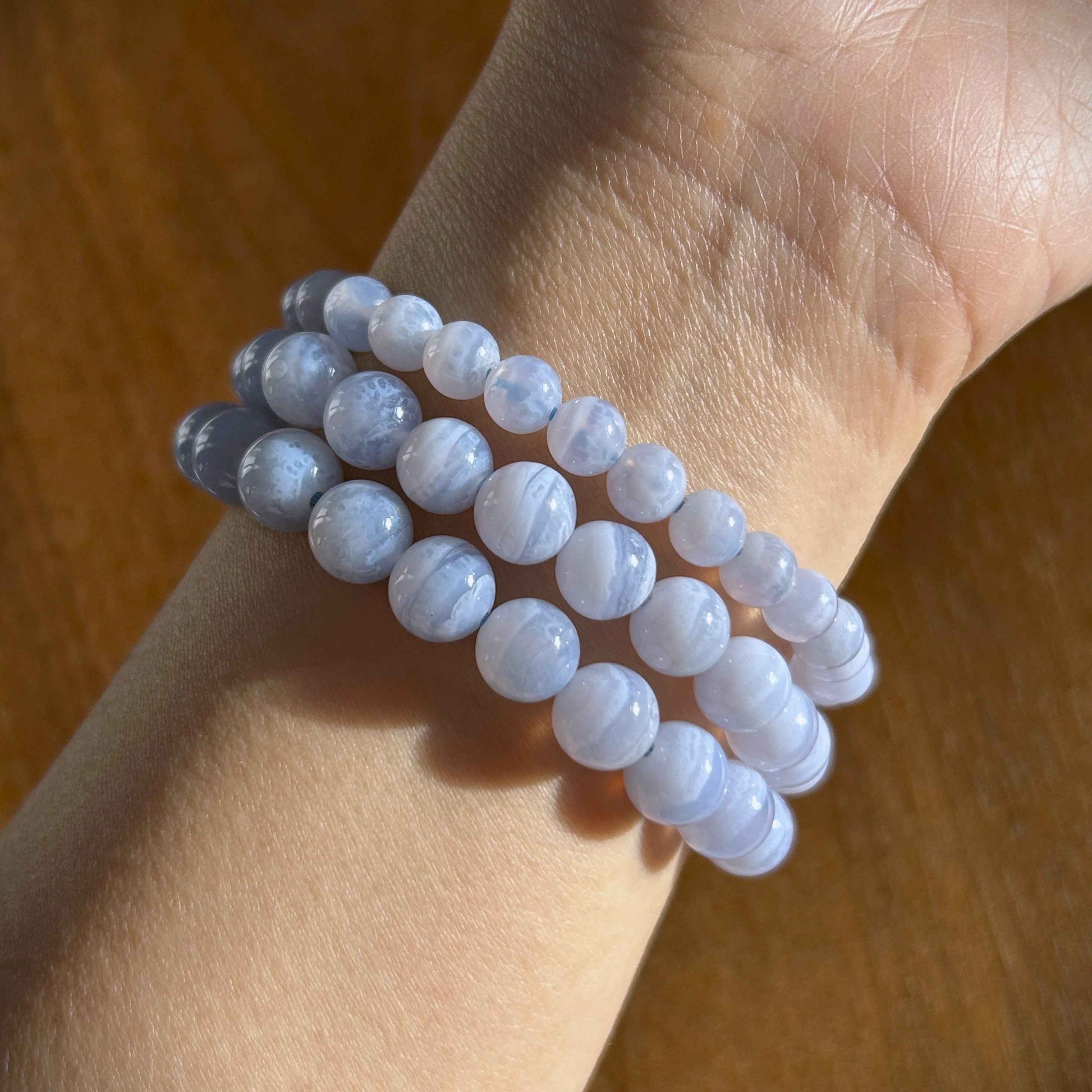 Blue Lace Agate Bracelet in 6 to 8MM