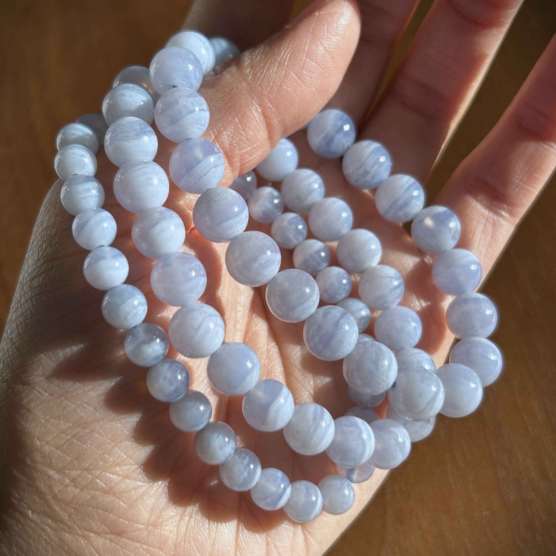 Blue Lace Agate Bracelet in 6 to 8MM