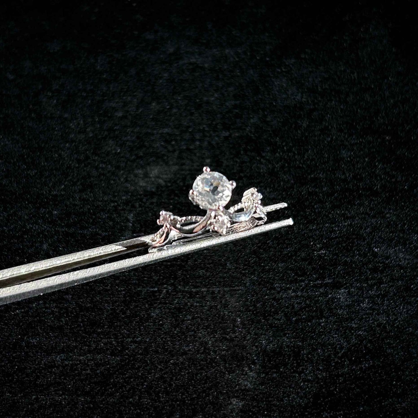 Clear Quartz Adjustable Silver Ring with Zircon