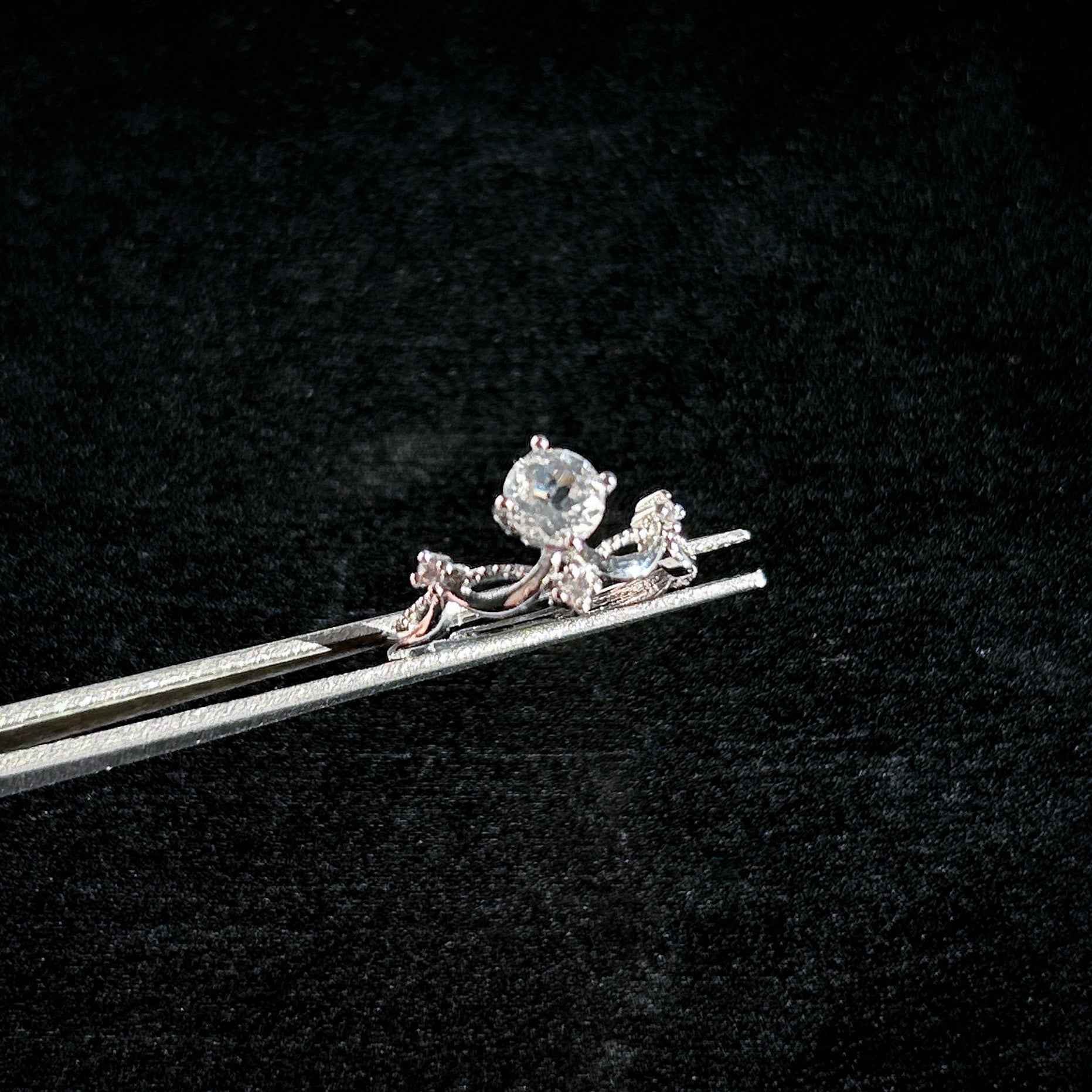 Clear Quartz Adjustable Silver Ring with Zircon