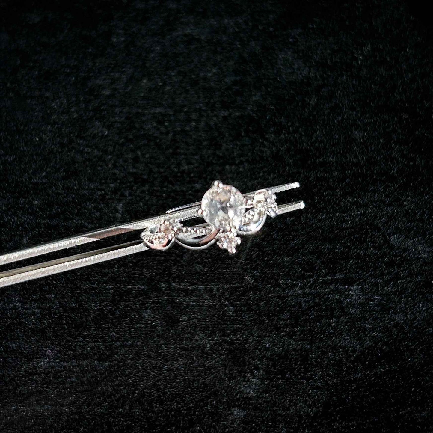 Clear Quartz Adjustable Silver Ring with Zircon