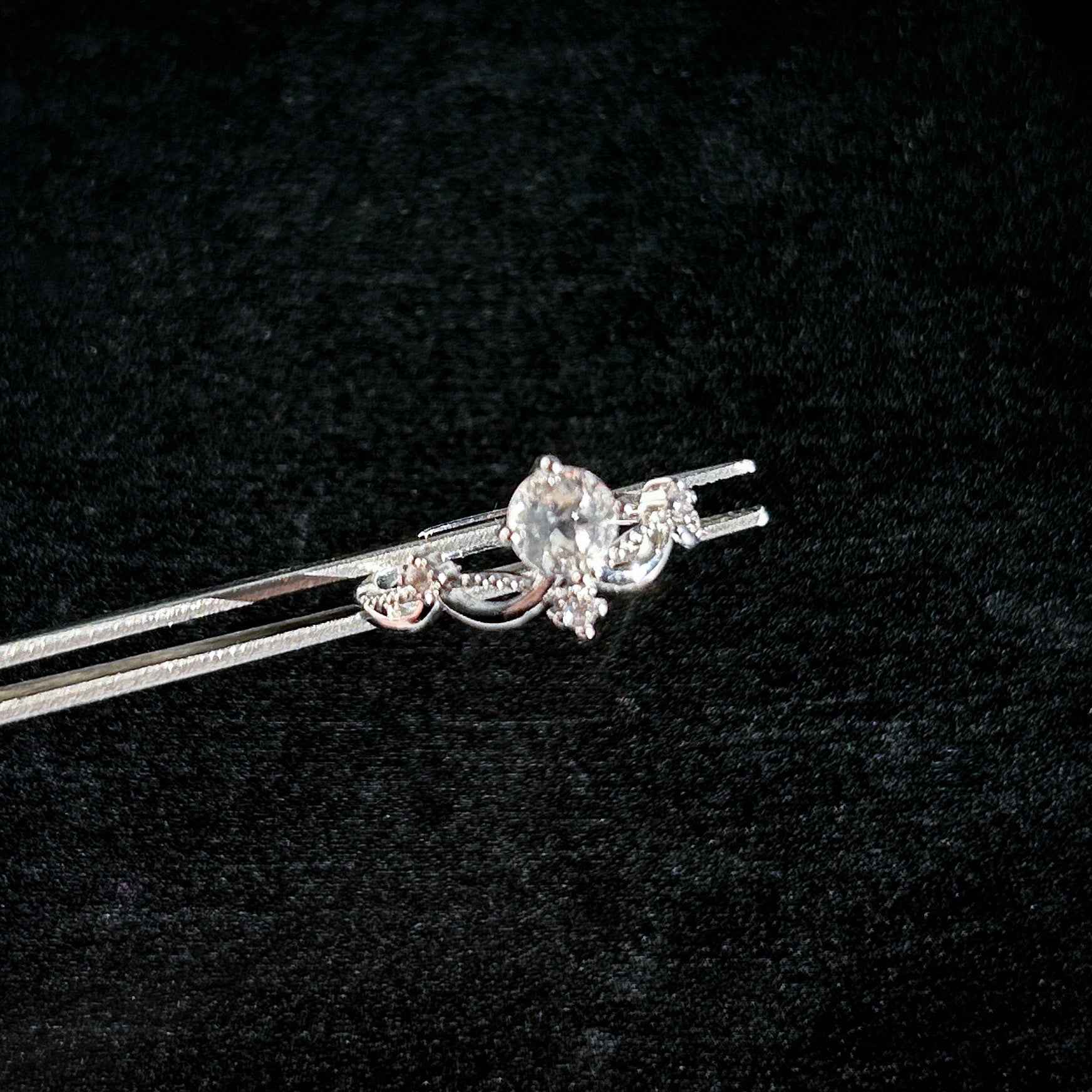 Clear Quartz Adjustable Silver Ring with Zircon