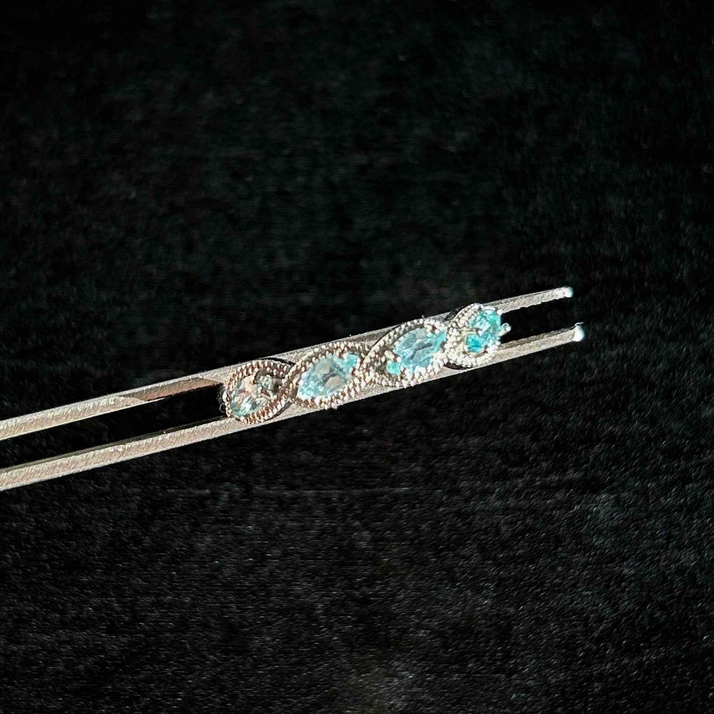 Apatite Adjustable Silver Ring with Zircon