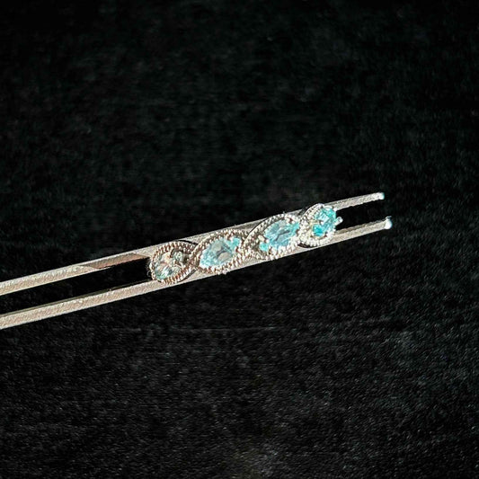 Apatite Adjustable Silver Ring with Zircon