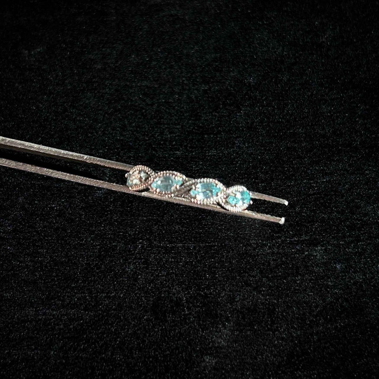 Apatite Adjustable Silver Ring with Zircon