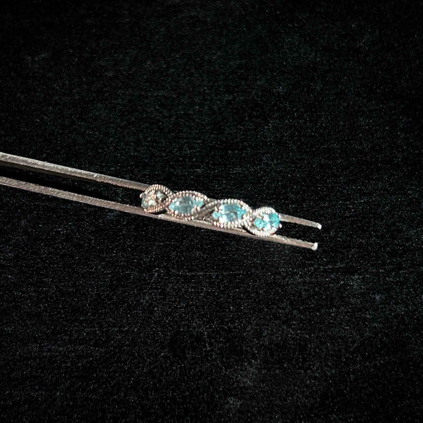 Apatite Adjustable Silver Ring with Zircon