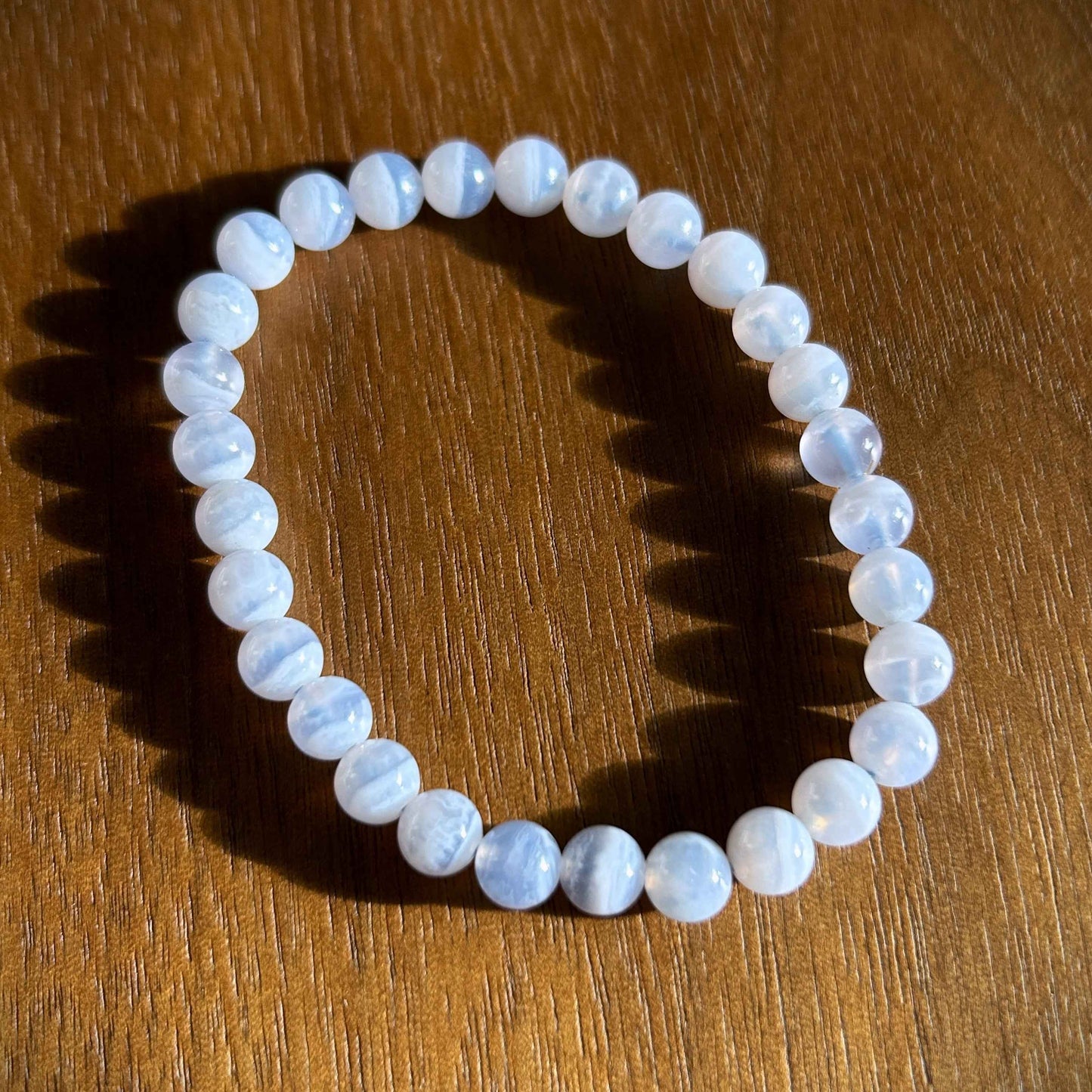 Blue Lace Agate Bracelet in 6 to 8MM