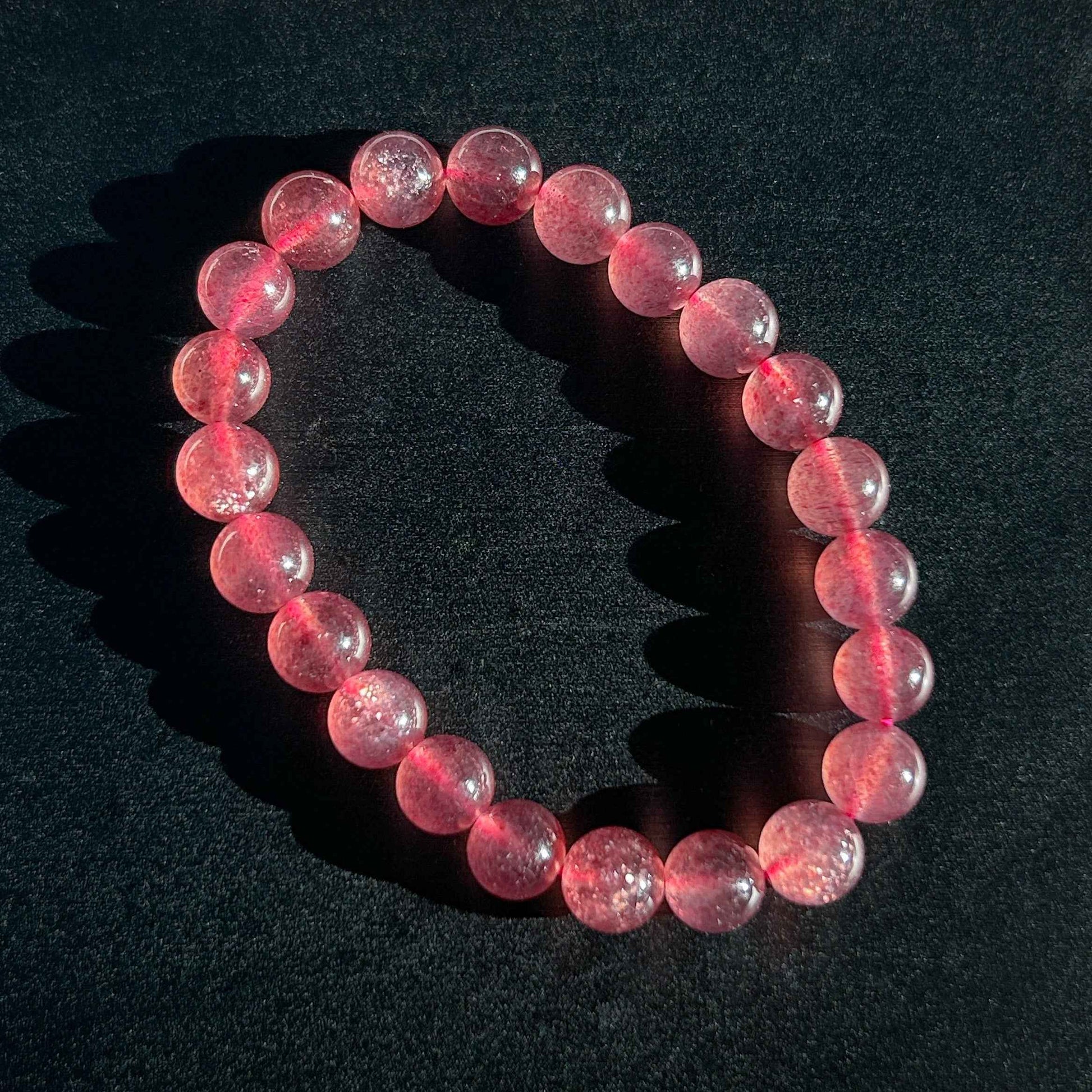 High Quality Starry Strawberry Quartz Bracelet in 8 to 11MM