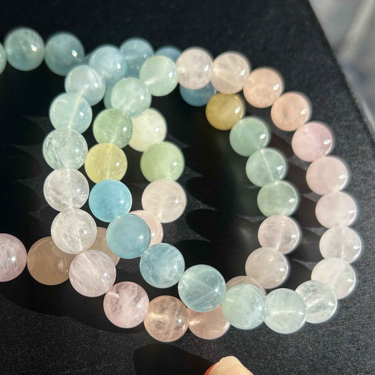 Rainbow Morganite Beaded Bracelet in 10 to 11MM