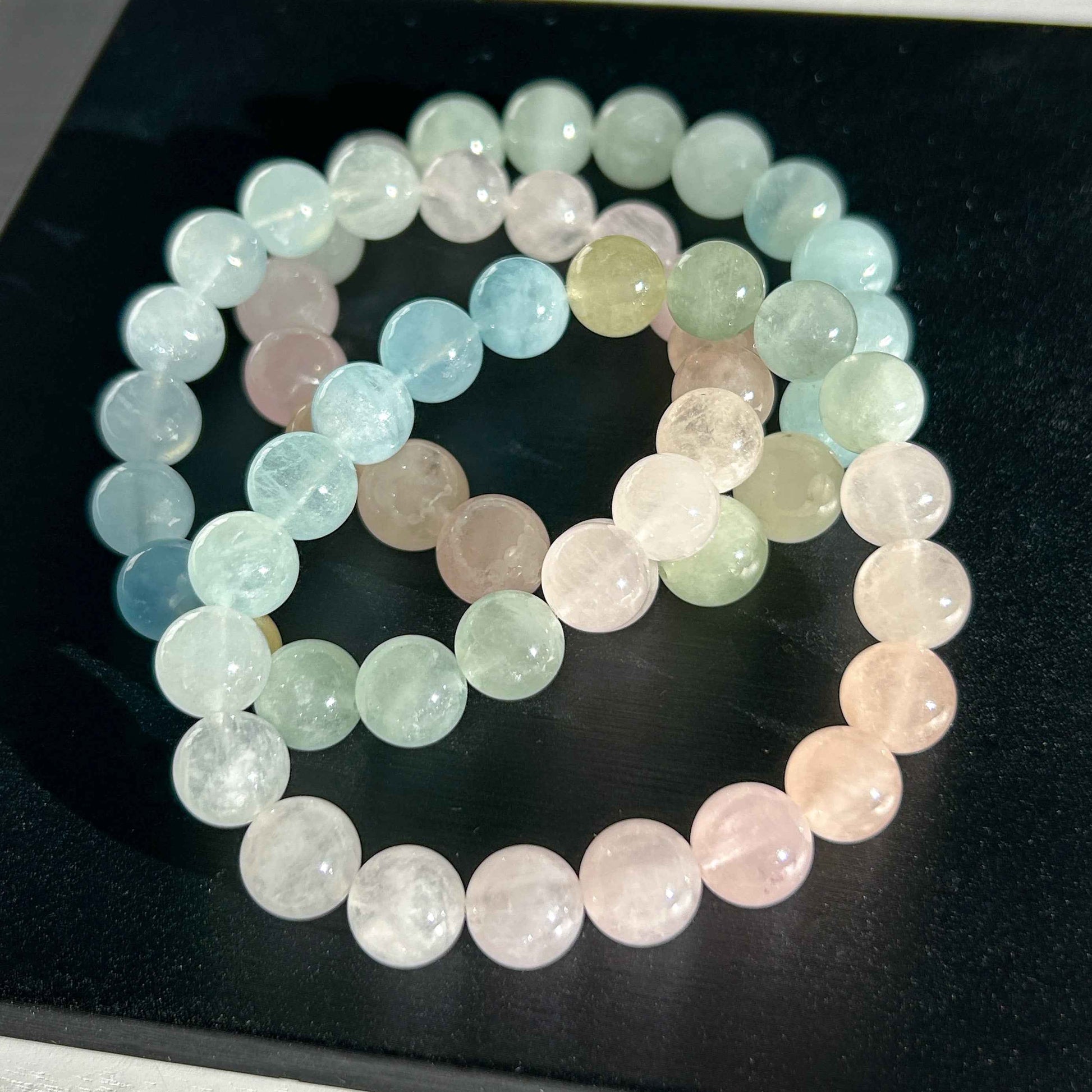 Rainbow Morganite Beaded Bracelet in 10 to 11MM