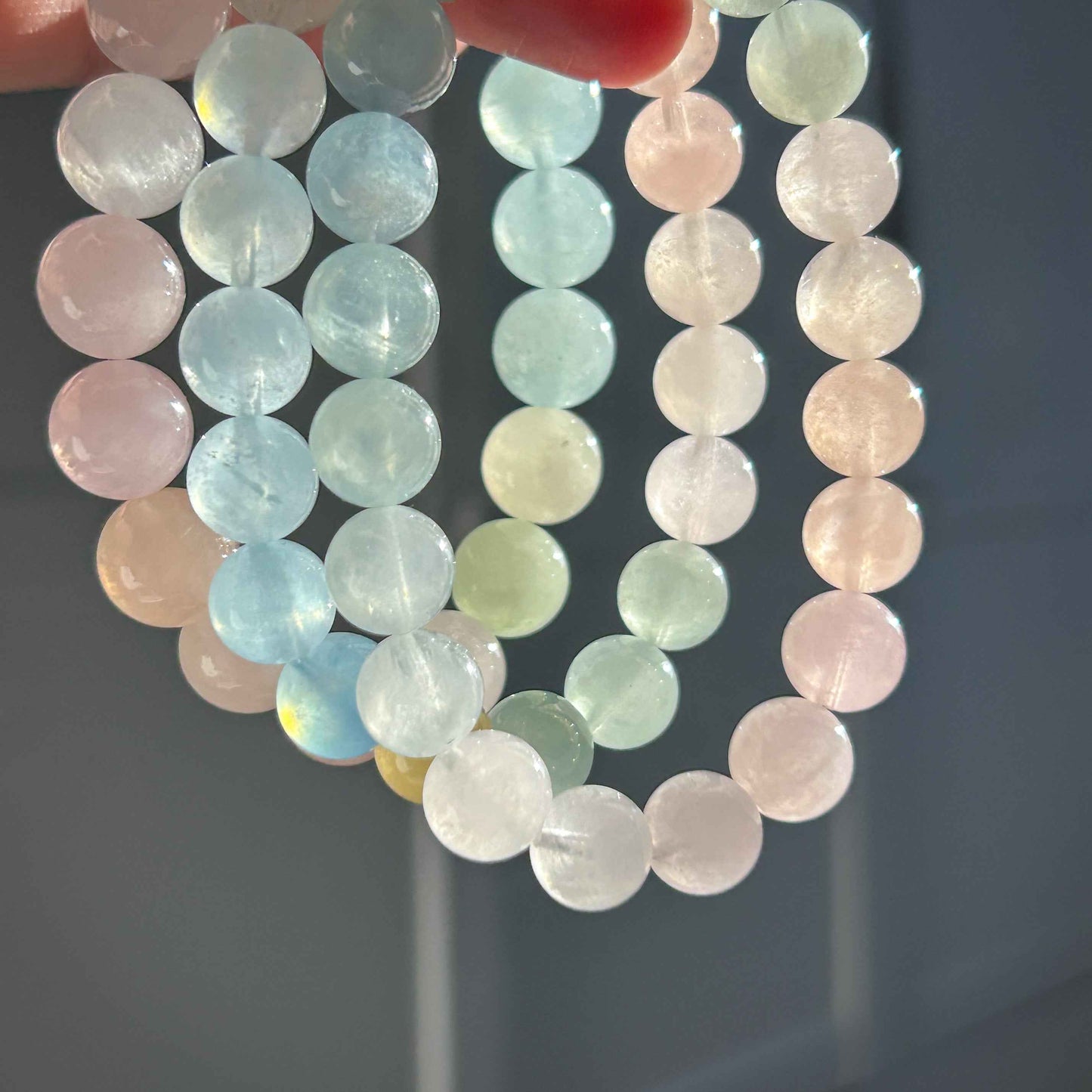 Rainbow Morganite Beaded Bracelet in 10 to 11MM