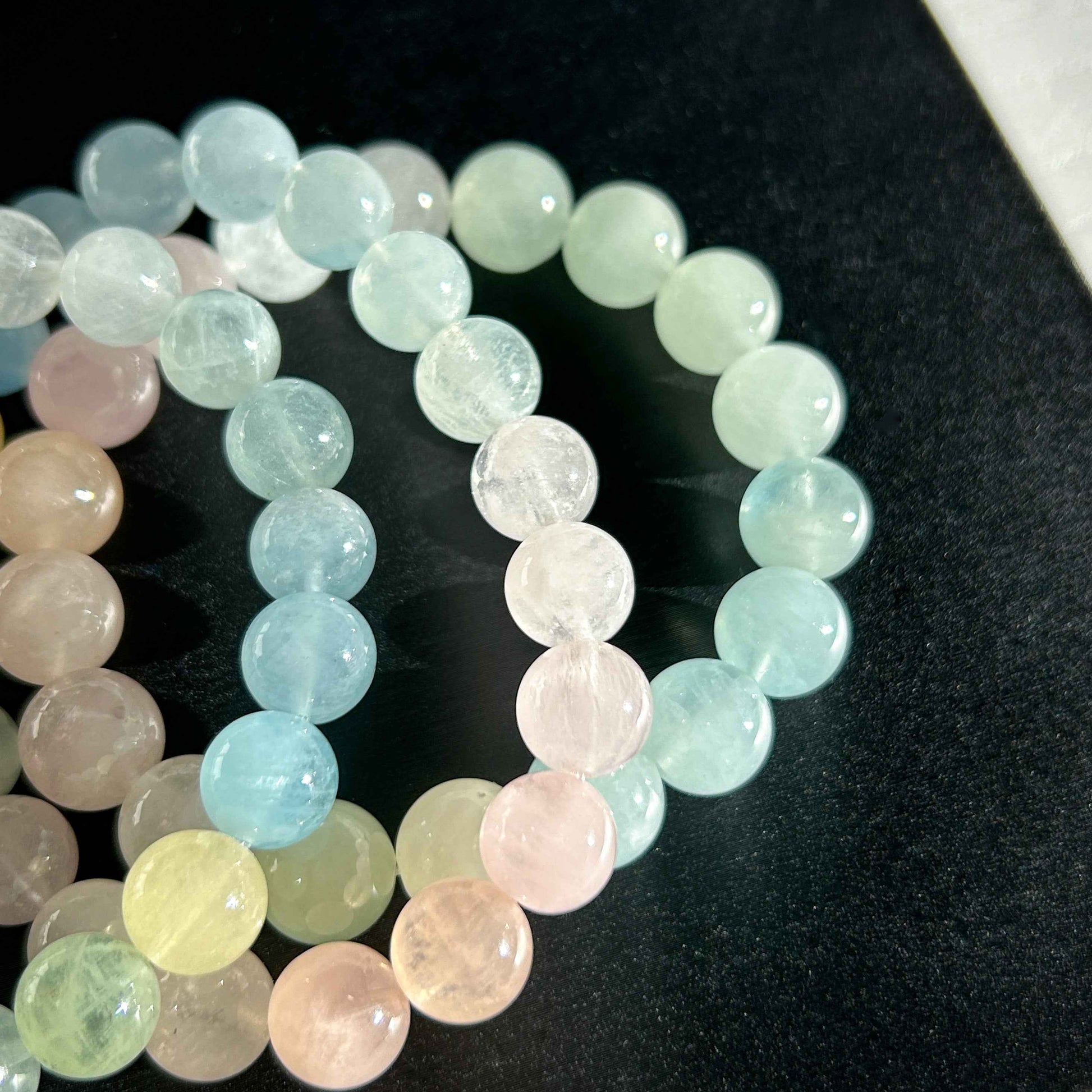 Rainbow Morganite Beaded Bracelet in 10 to 11MM