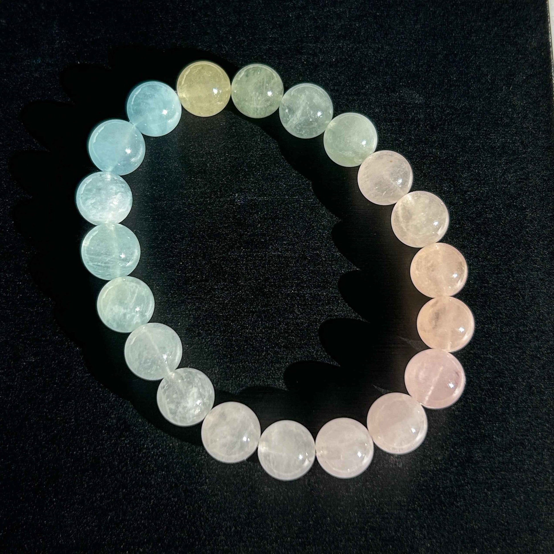 Rainbow Morganite Beaded Bracelet in 10 to 11MM