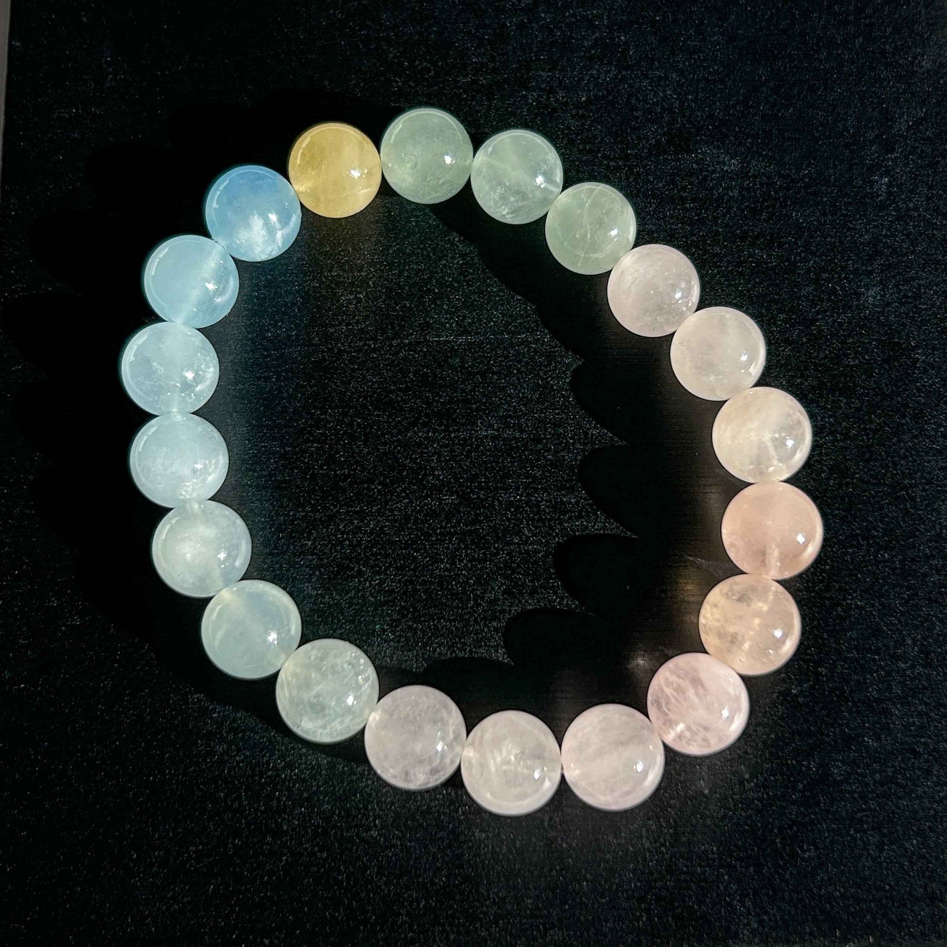 Rainbow Morganite Beaded Bracelet in 10 to 11MM