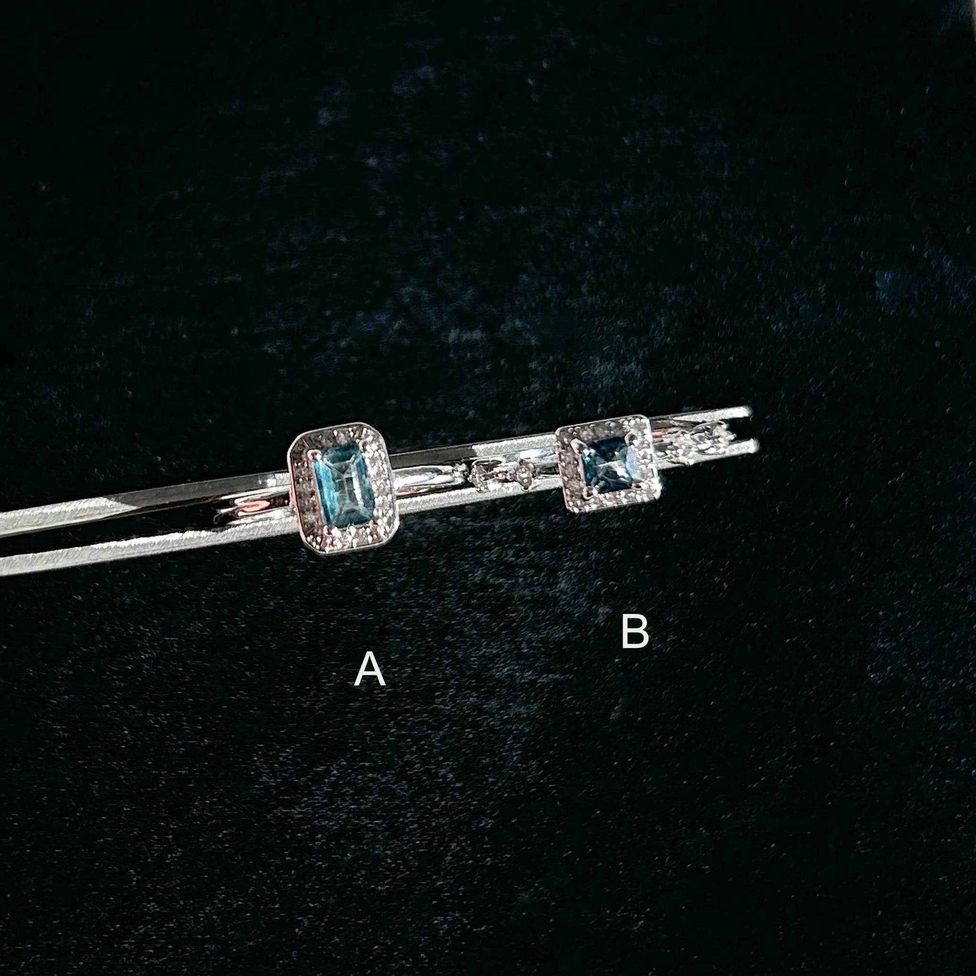 Topaz London Blue Adjustable Silver Ring with Zircon