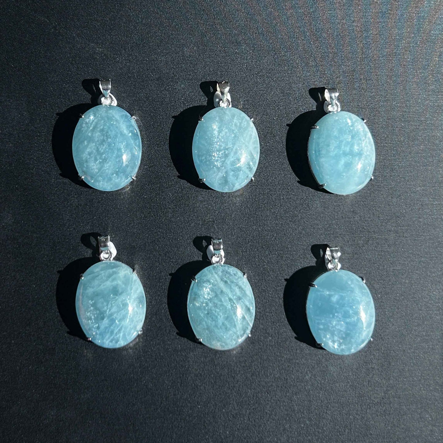 Aquamarine with Glitter 925 Sterling Silver Pendant (chain excluded)