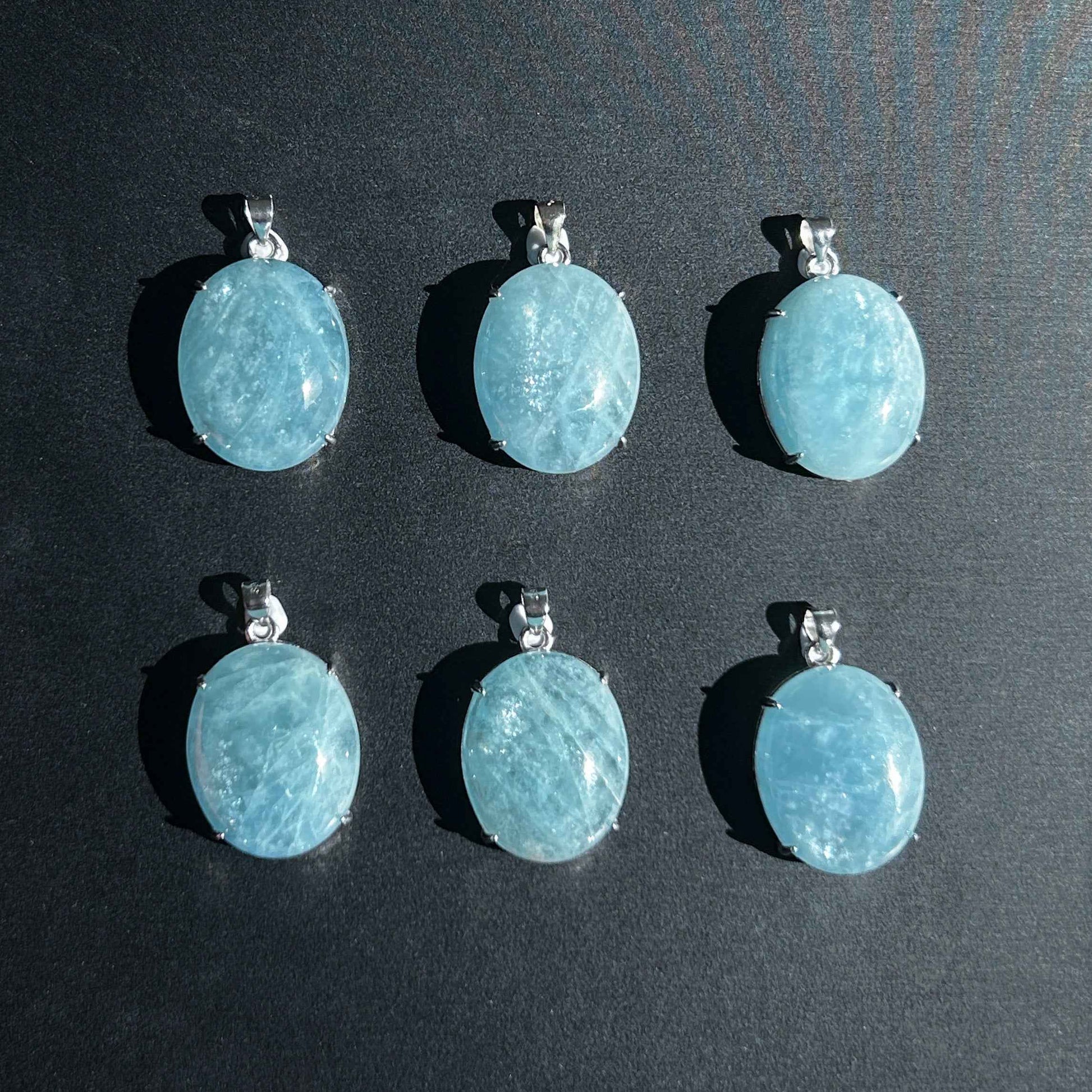 Aquamarine with Glitter 925 Sterling Silver Pendant (chain excluded)
