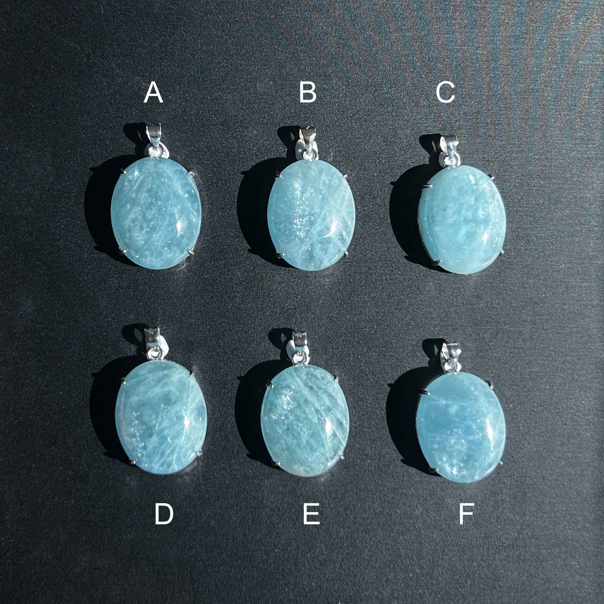 Aquamarine with Glitter 925 Sterling Silver Pendant (chain excluded)