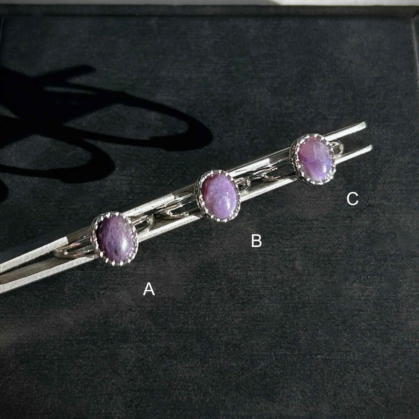 Rare Charoite Adjustable Silver Ring