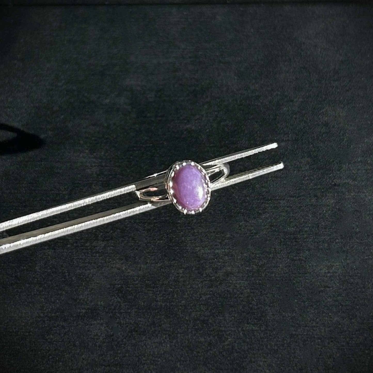 Rare Charoite Adjustable Silver Ring