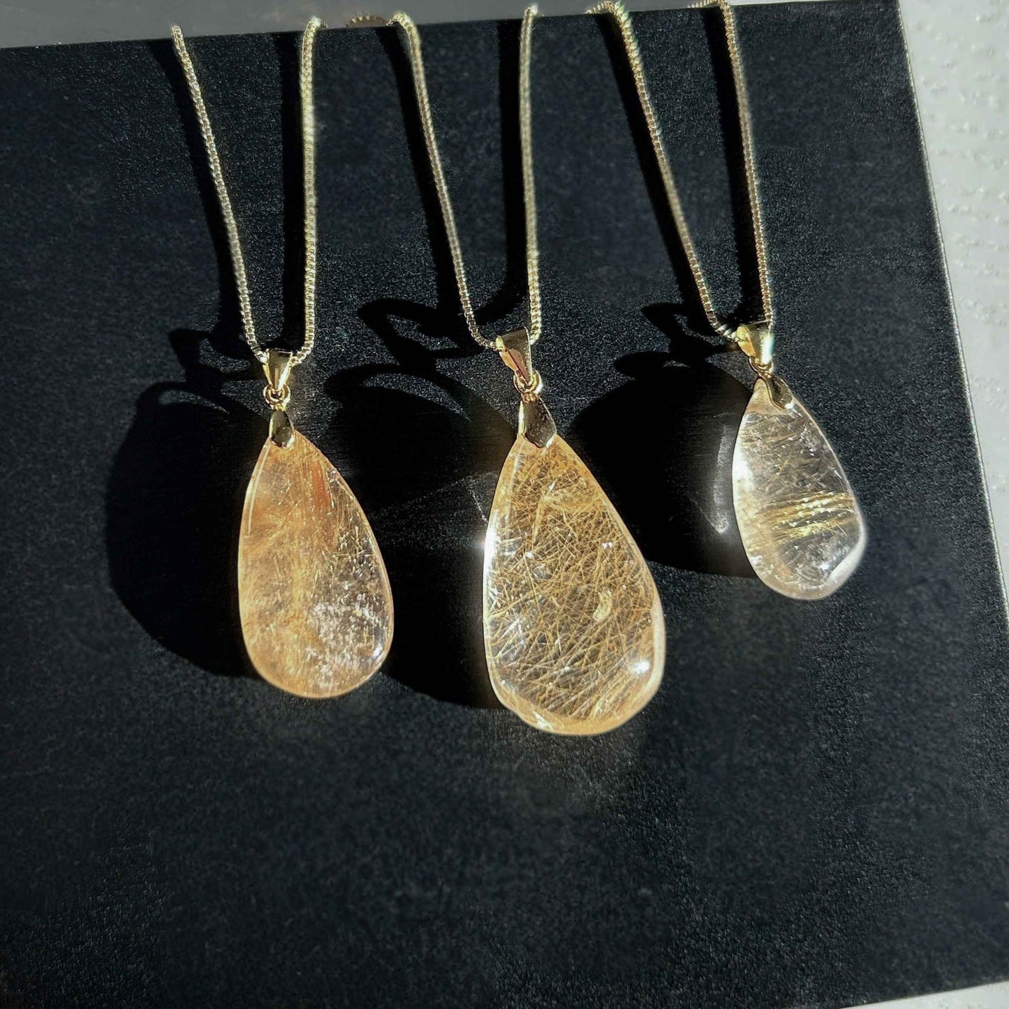 Rare Golden Rutilated Quartz 14k Gold Pendant