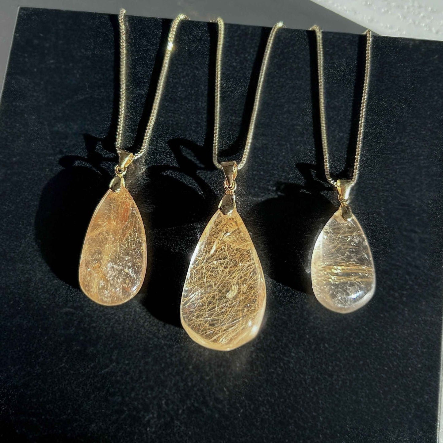 Rare Golden Rutilated Quartz 14k Gold Pendant