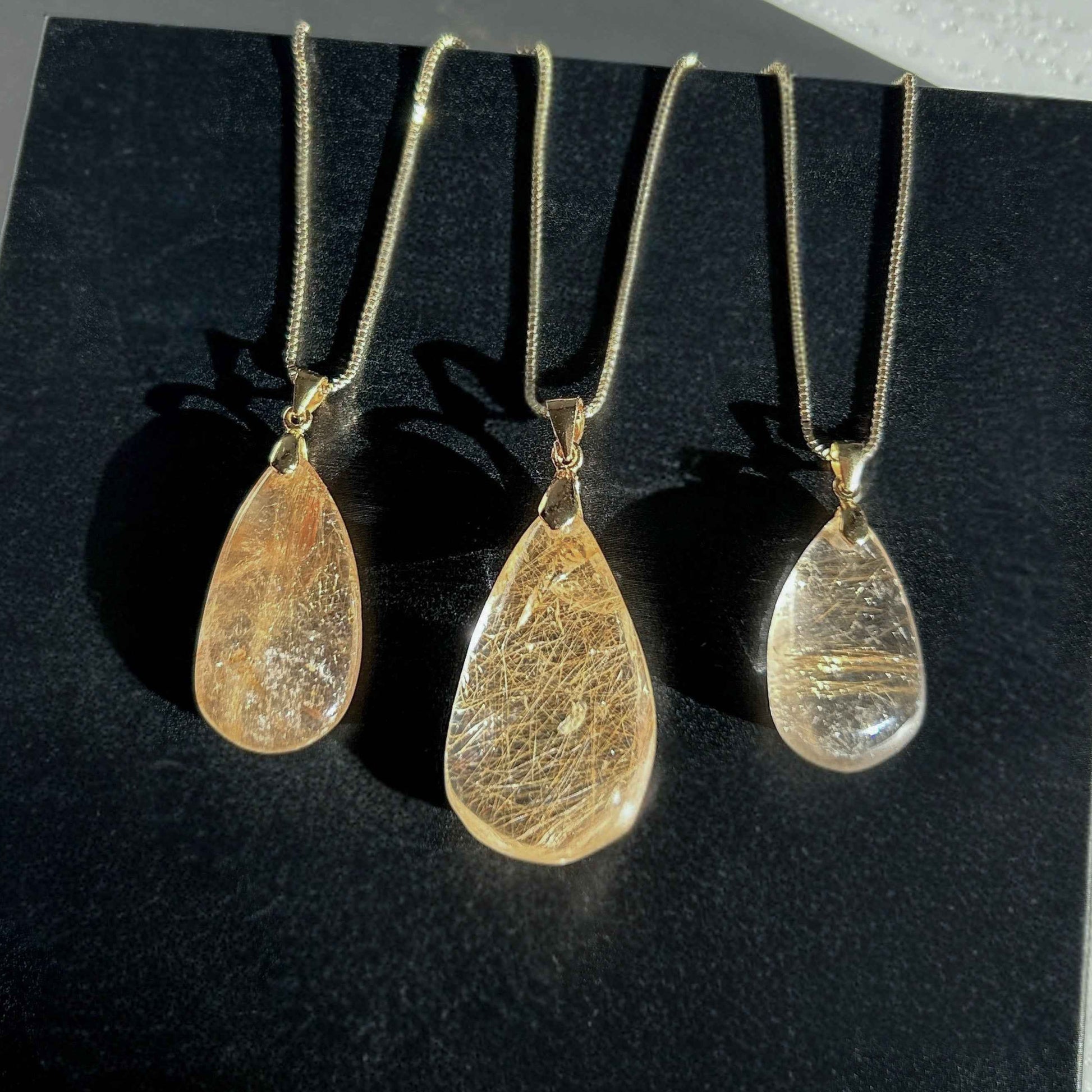 Rare Golden Rutilated Quartz 14k Gold Pendant