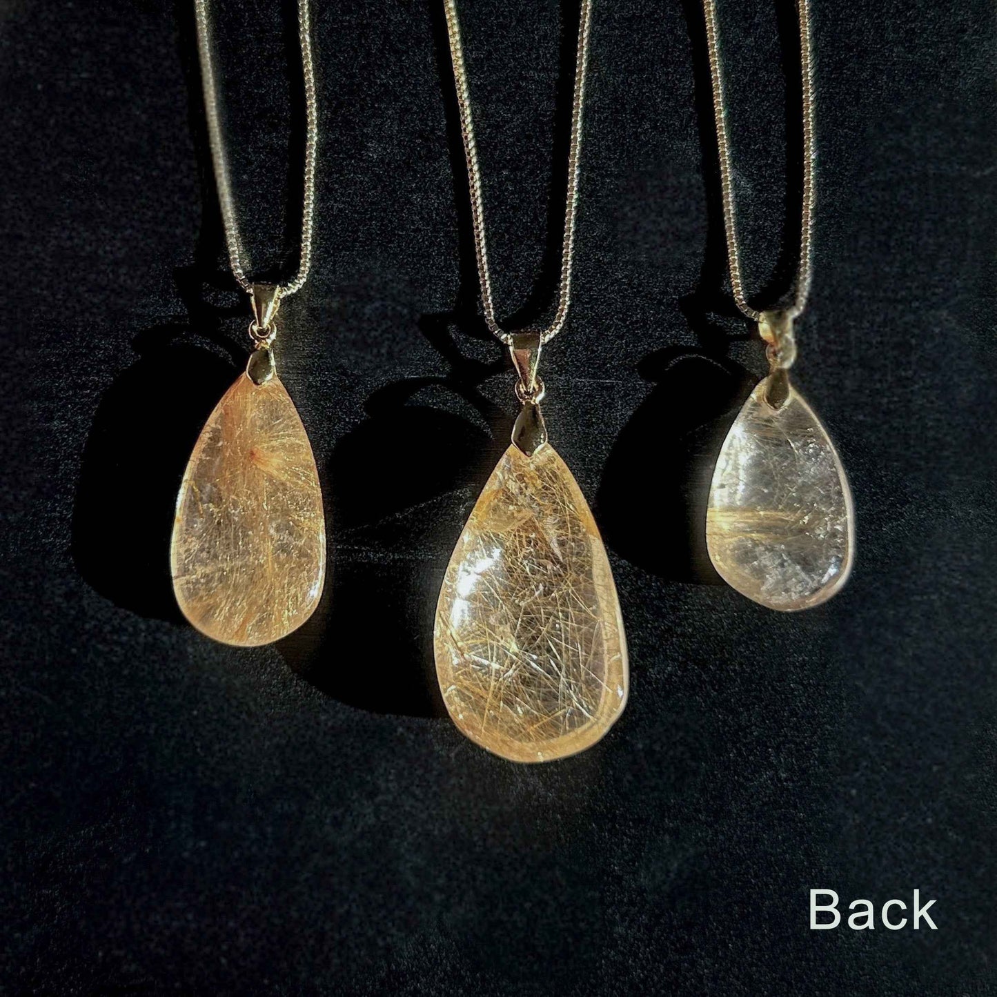 Rare Golden Rutilated Quartz 14k Gold Pendant