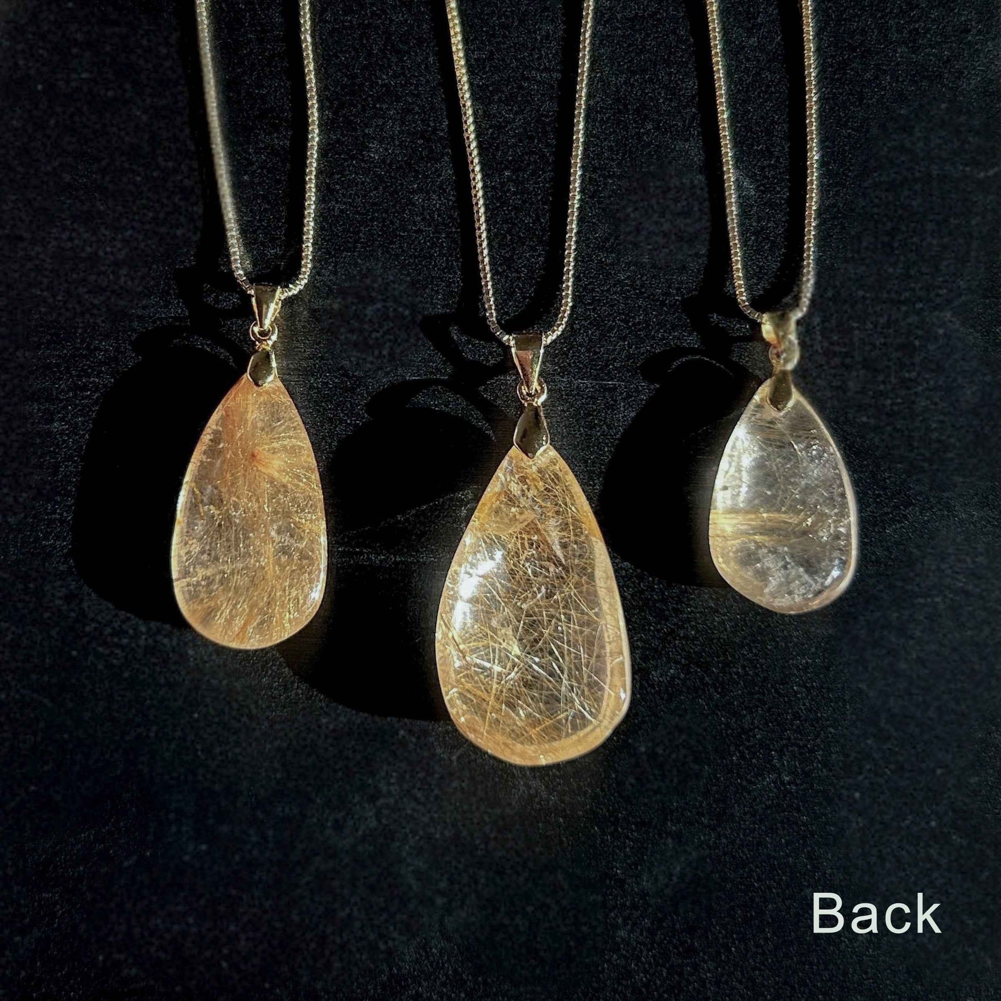 Rare Golden Rutilated Quartz 14k Gold Pendant