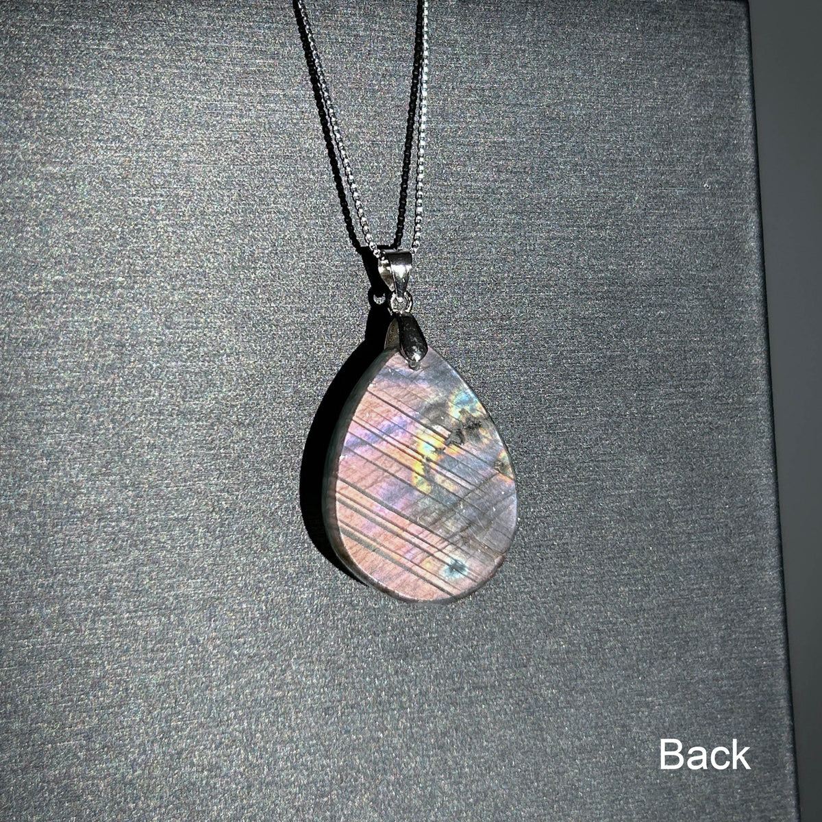 Rare Purple Rainbow Labradorite 925 Sterling Silver Pendant (chain excluded)