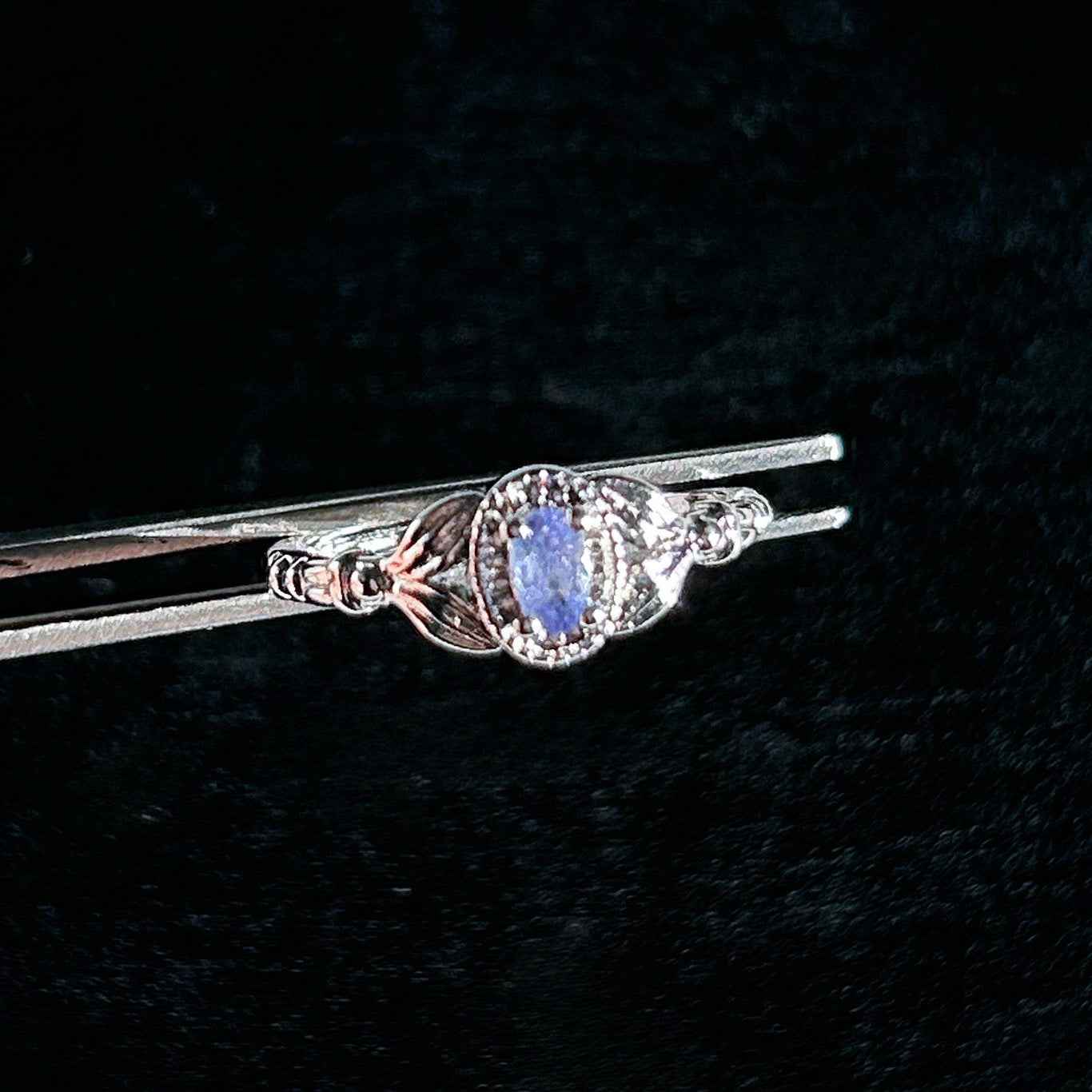 Rare Tanzanite in Oval Adjustable Silver Ring